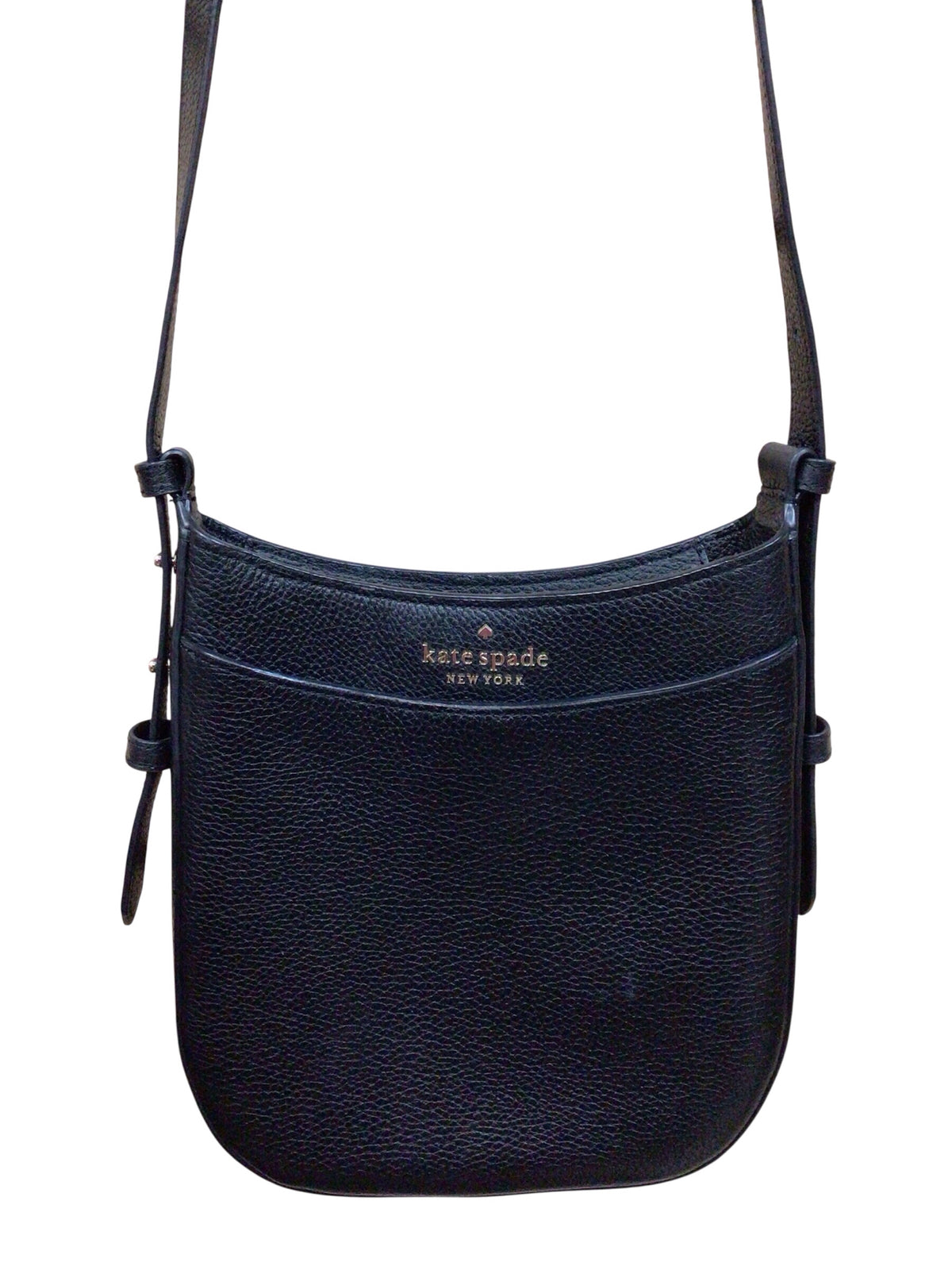 Kate Spade "Leila" North South Black Pebbled Leather Crossbody Bag