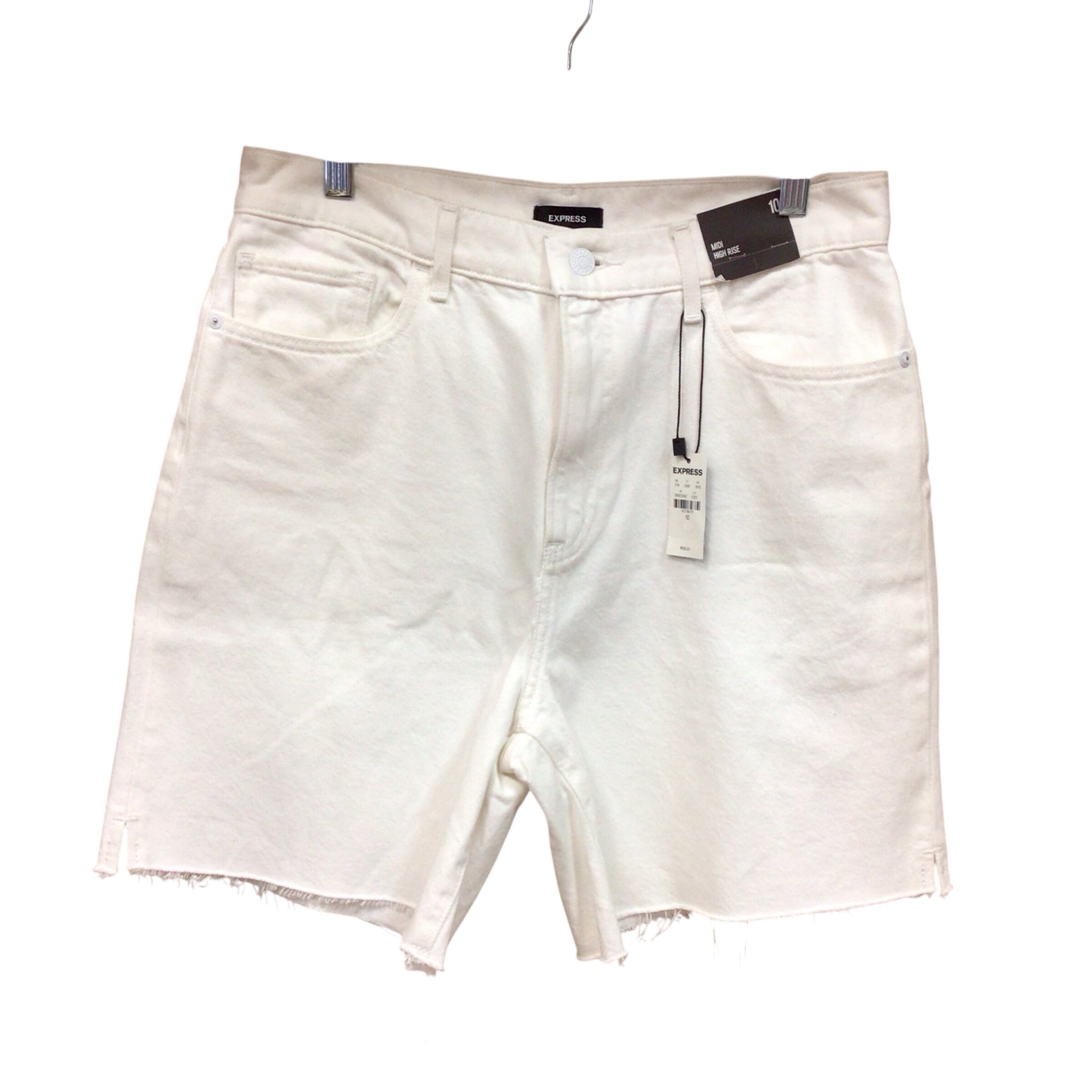 Express White Denim Shorts Size 10 NWT