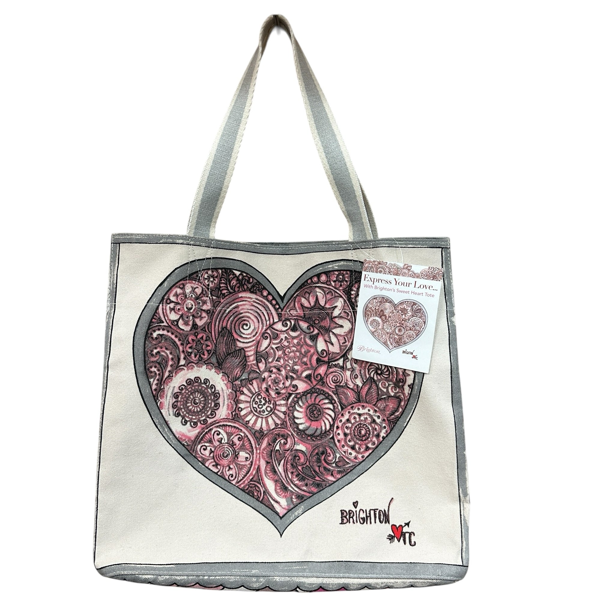 Brighton Express Your Love Sweeheart Canvas Tote NWT