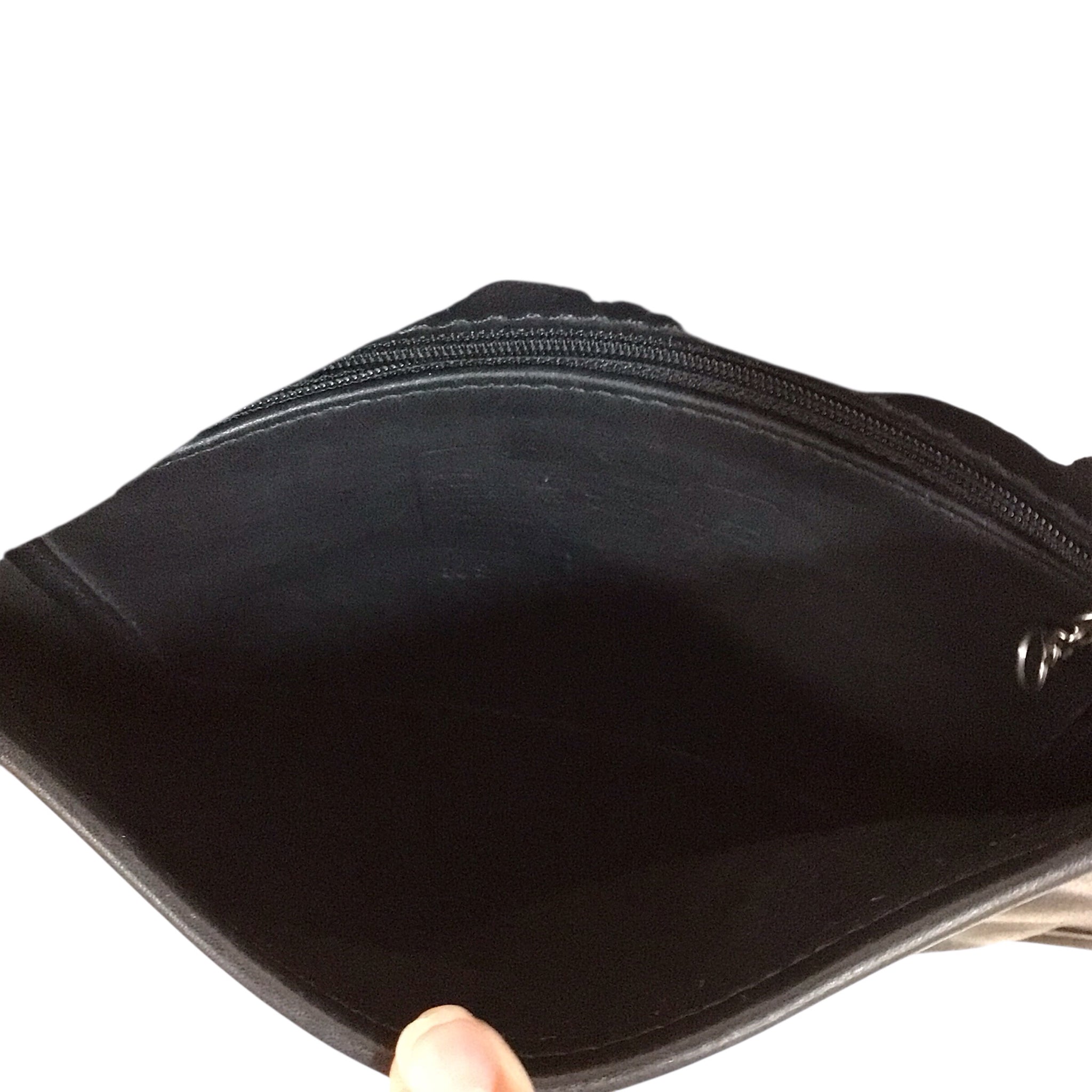 Coach 9135 Vintage Black Leather Slim Hippie Crossbody Saddle Bag