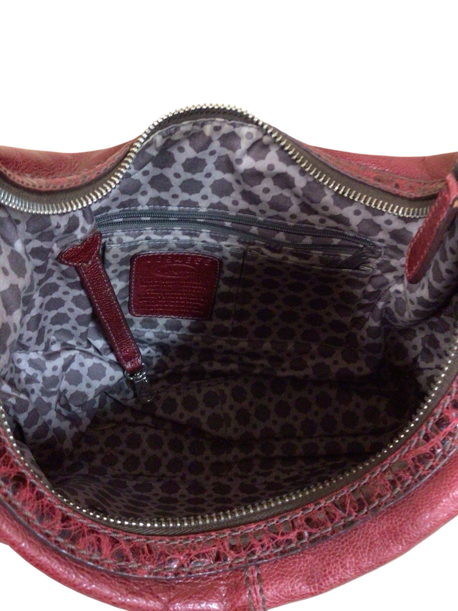 Brighton Florencia Valencia Red Leather Hobo Shoulder Bag