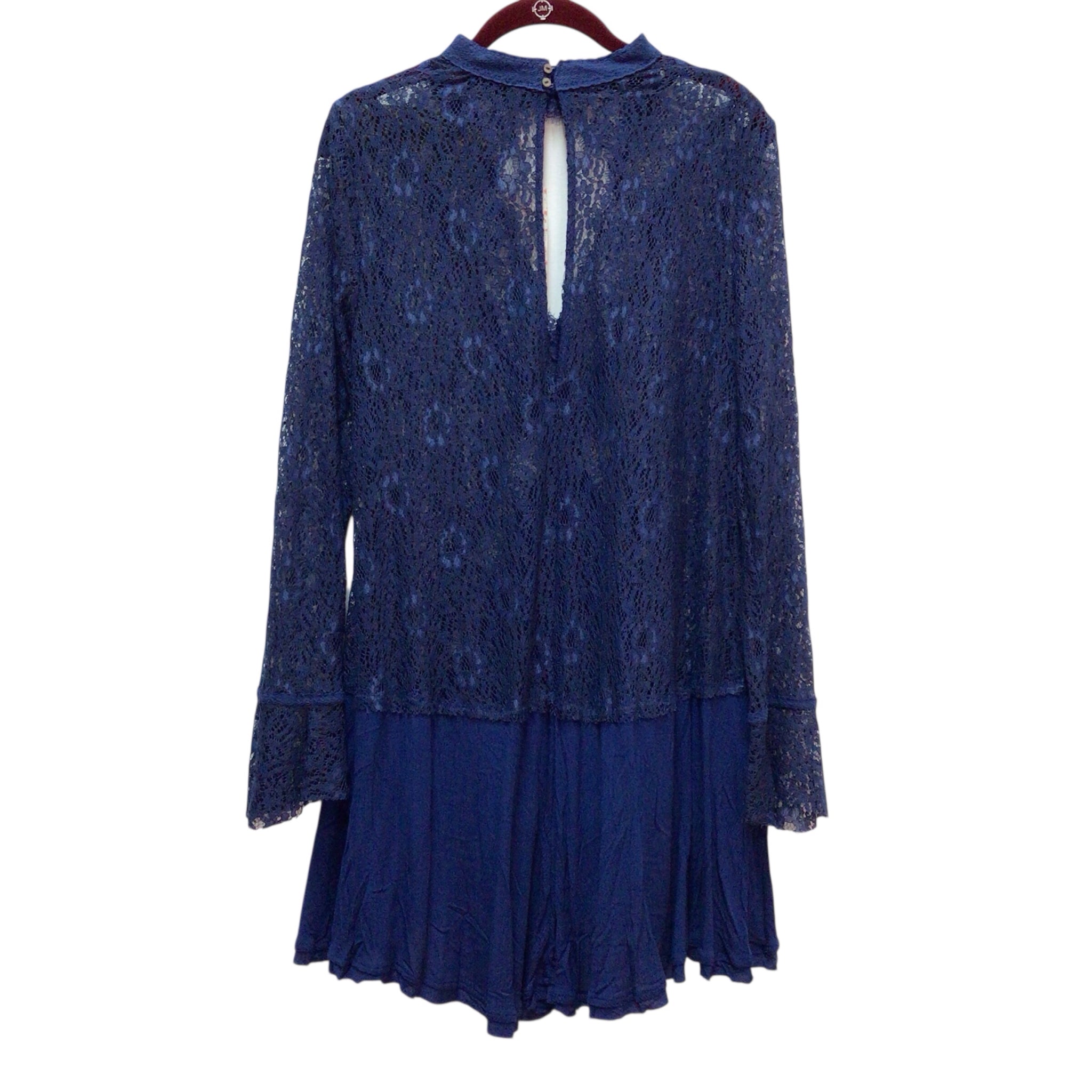Free People Blue Lacy Long Sleeve Dress Size M NWT