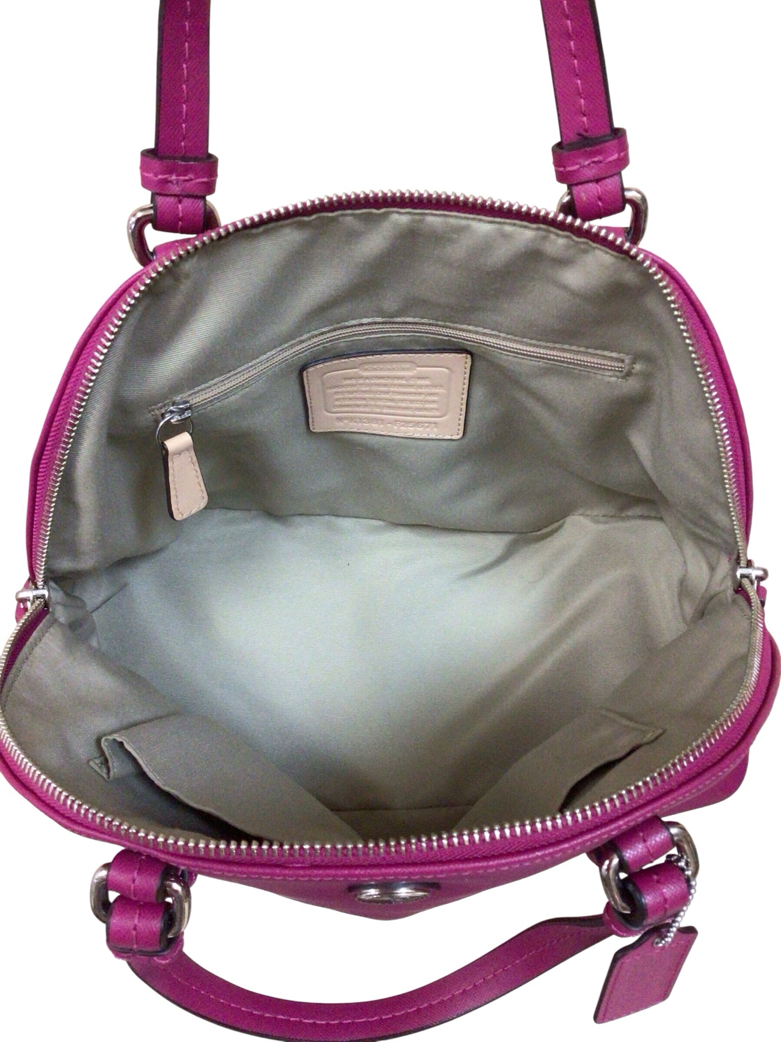 Coach F25671 "Peyton" Fuscia Leather Satchel