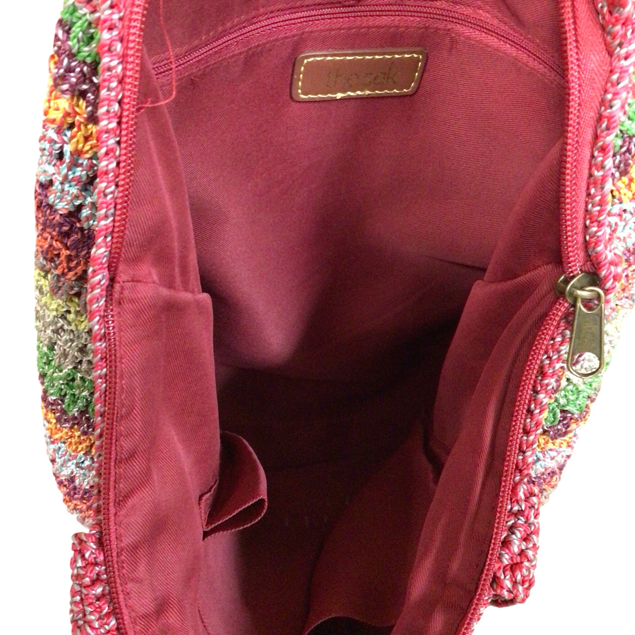 The Sak Multi-Color Striped Boho Crochet Shoulder Bag