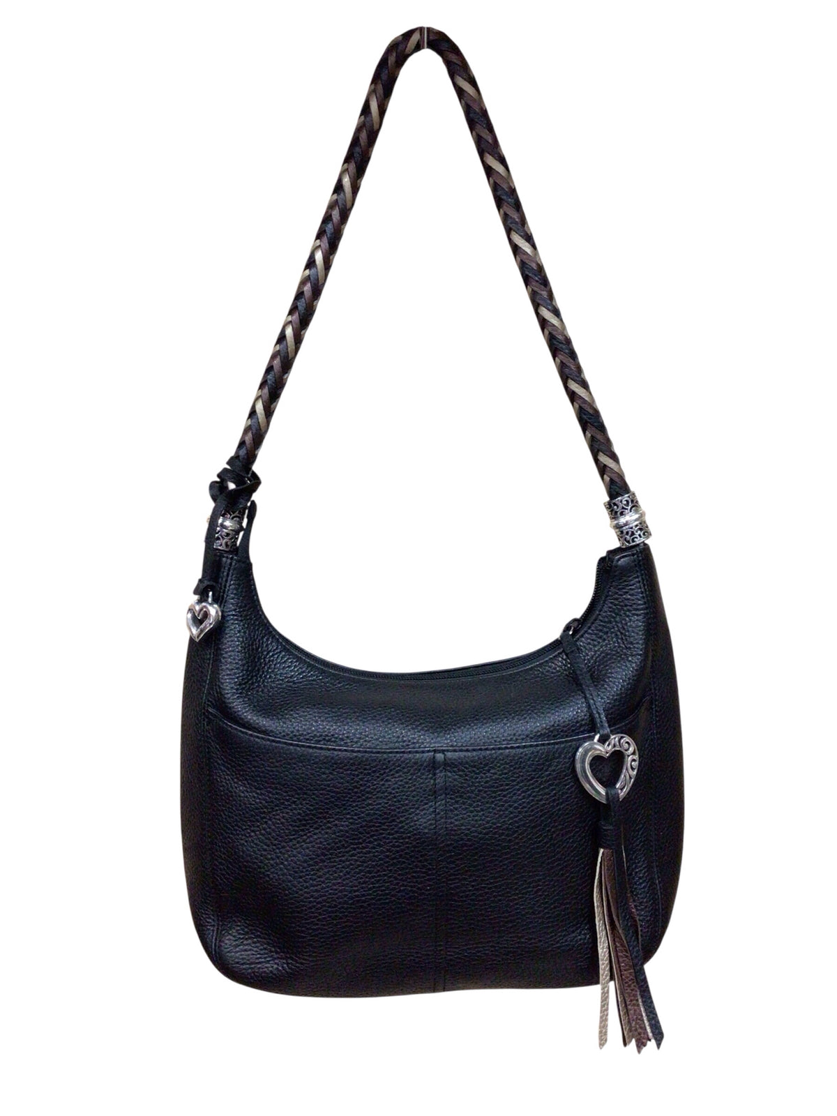 Brighton "Barbados" Black Leather Shoulder Bag