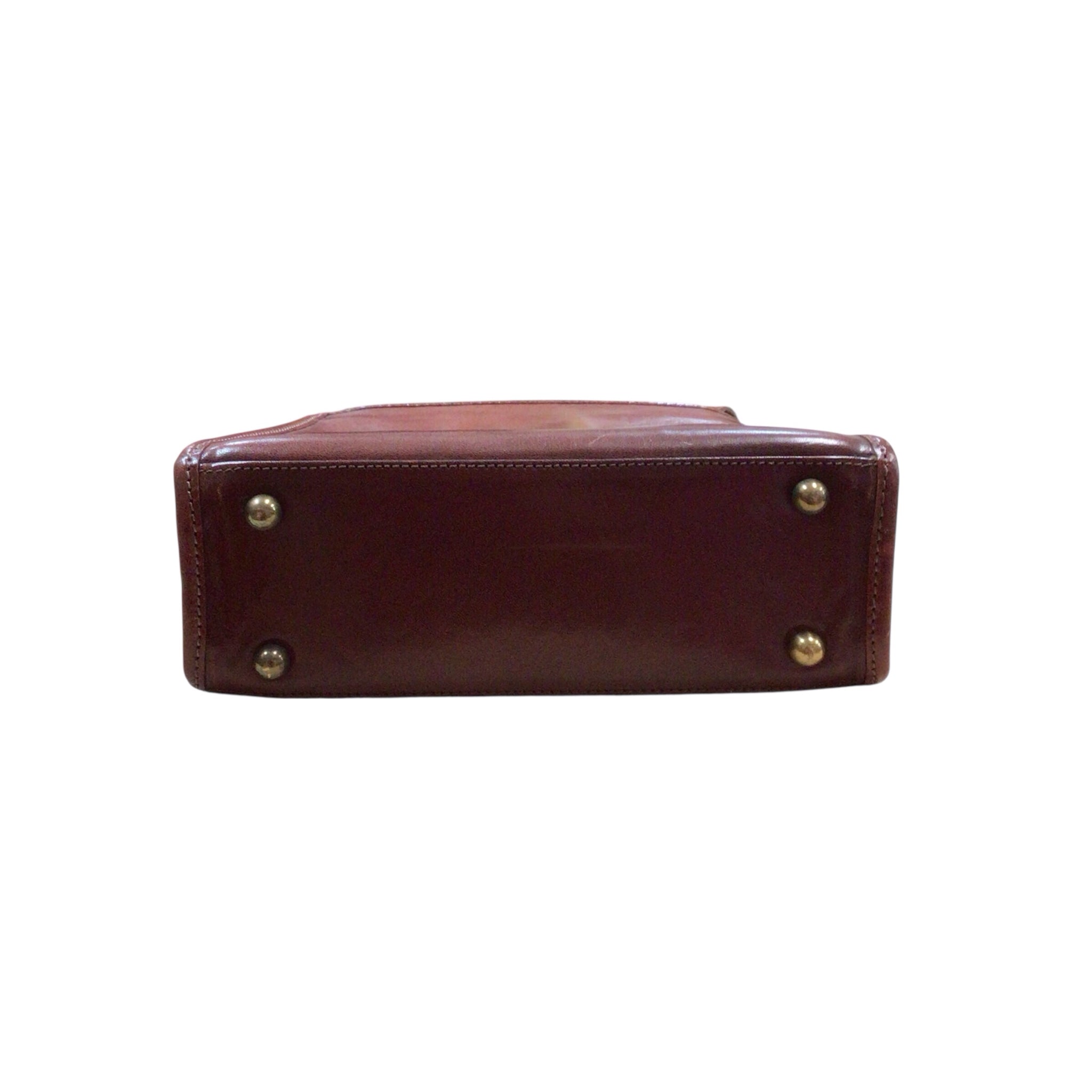 Brahmin Vintage Brown Leather Handbag w/ Tortoise Lucite Handle