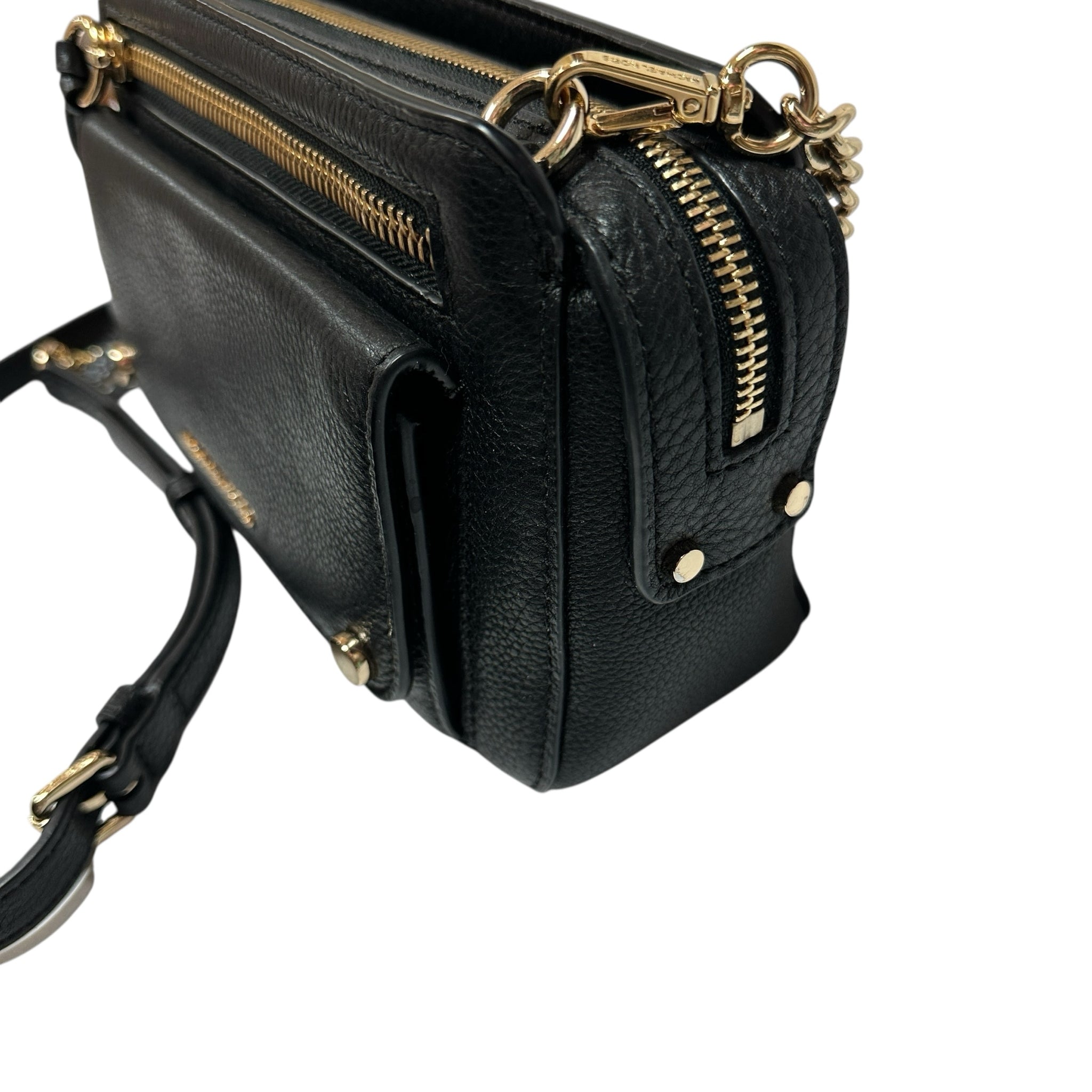 MICHAEL Michael Kors Mitchell Small Leather Crossbody Bag Black