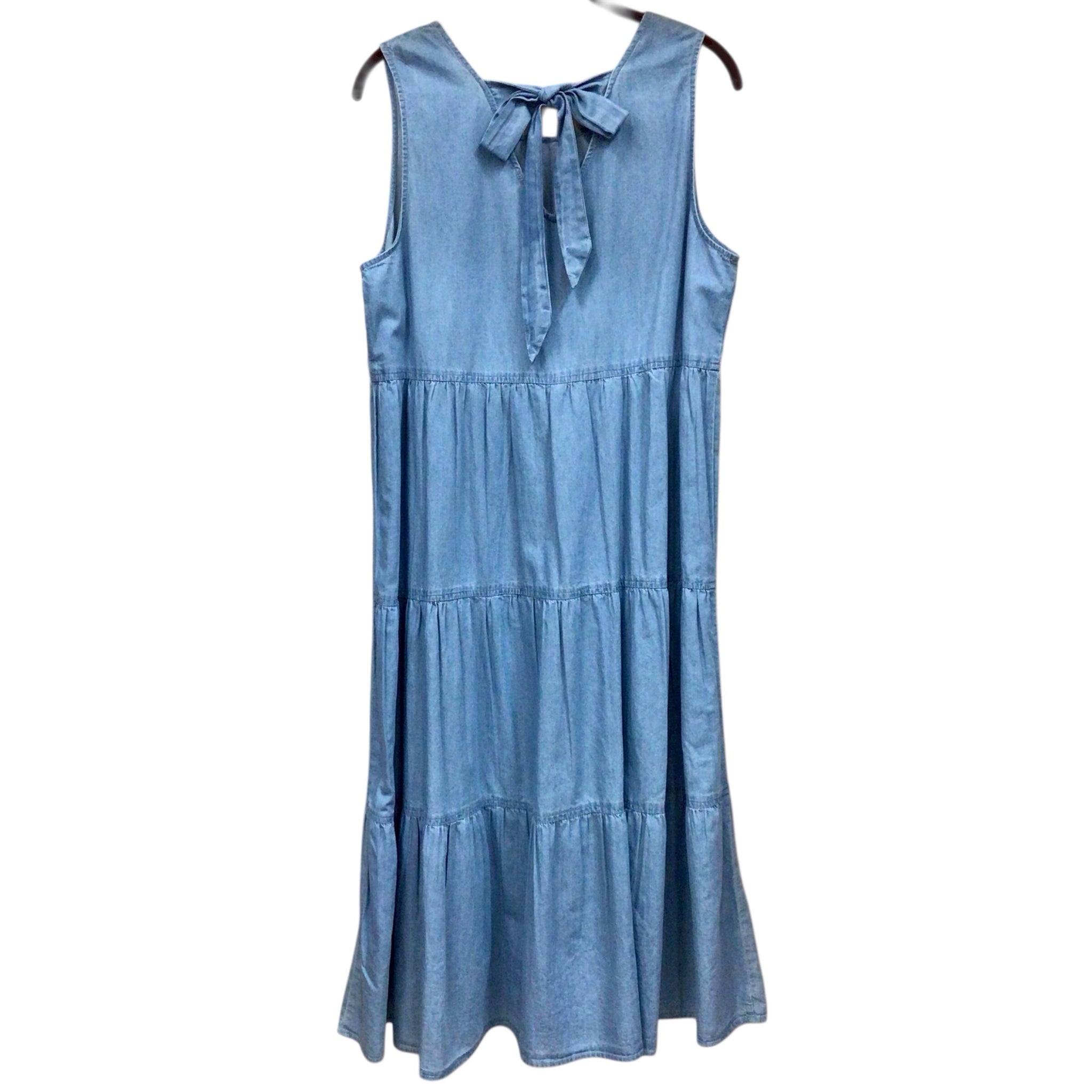 New Directions Denim Colored Sleeveless Dress Size Large NWT