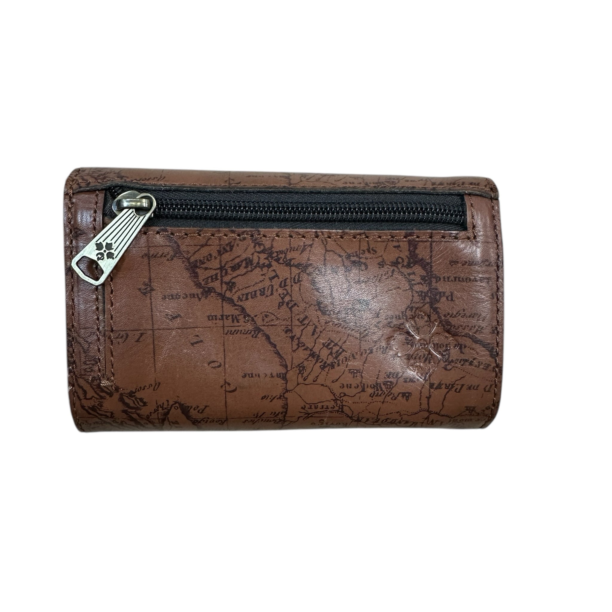 Patricia Nash Oliveri Map Brown Leather Wallet