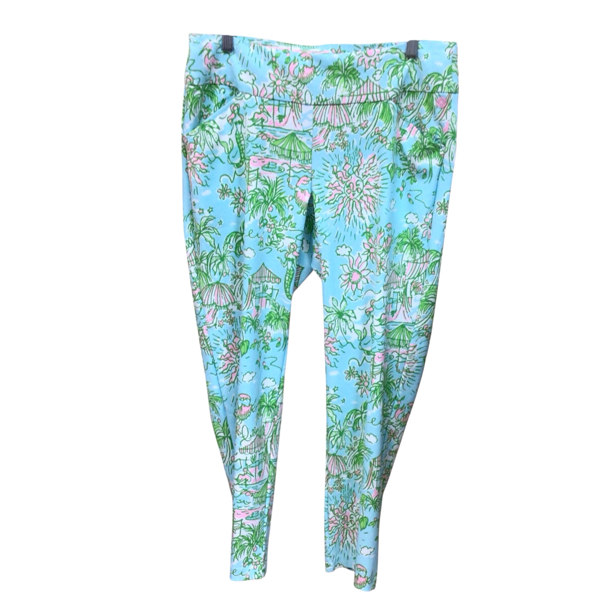 Lilly Pulitzer Blue & Green Corso Pants Size 14 Pants NWT