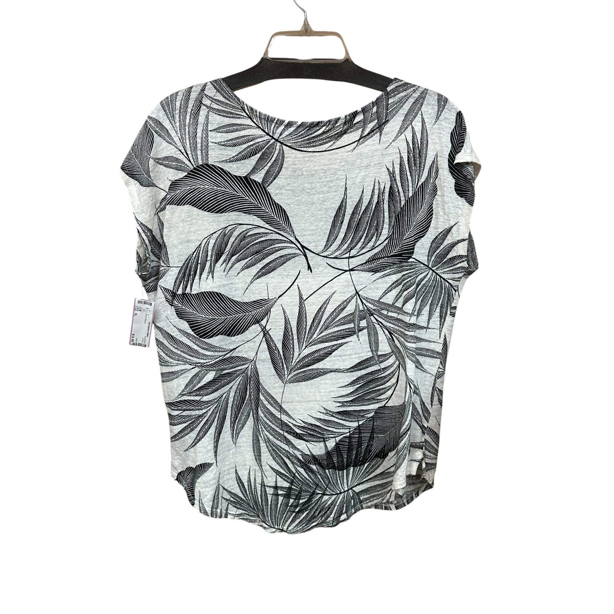 Tahari Size XL Short Sleeve Linen Top