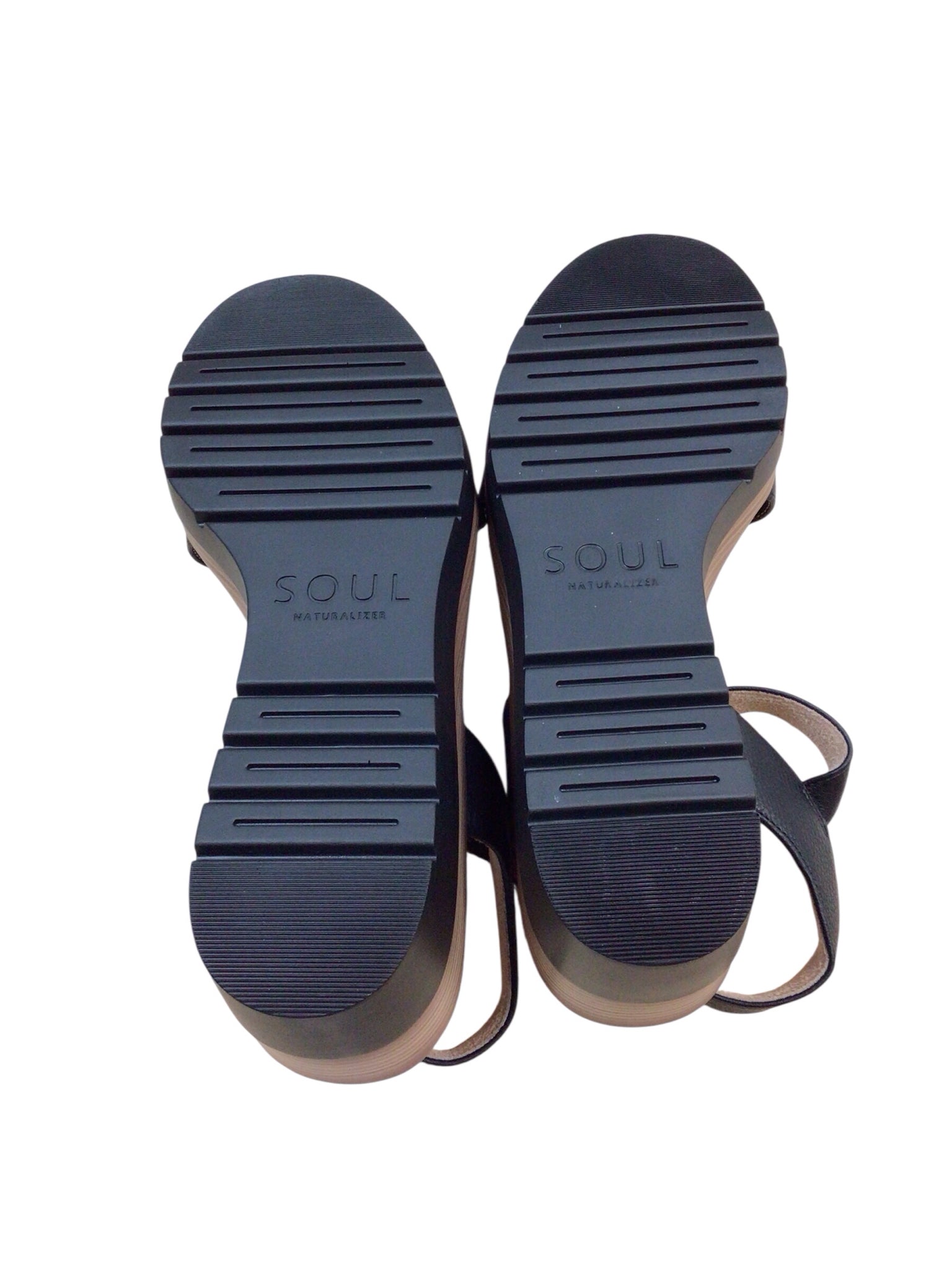 Naturalizer Soul Graciela Black Wedge Sandals Size 7.5