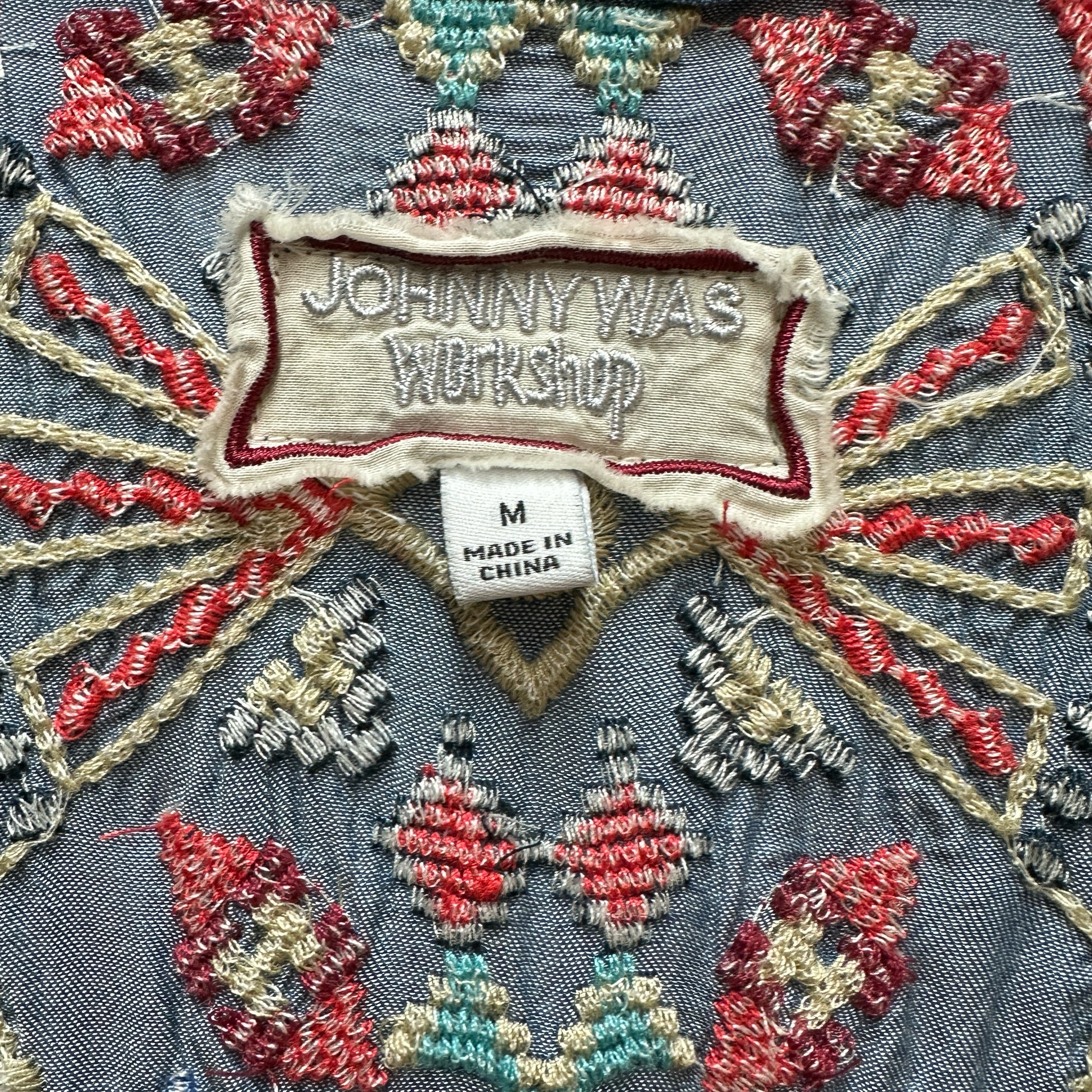 Johnny Was Workshop Blue Embroidered Kimono Size Medium