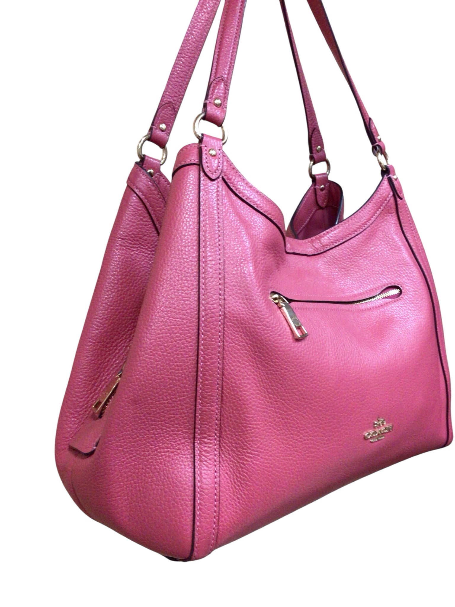 Coach C6231 "Kristy" Dark Pink Pebbled Leather Shoulder Bag