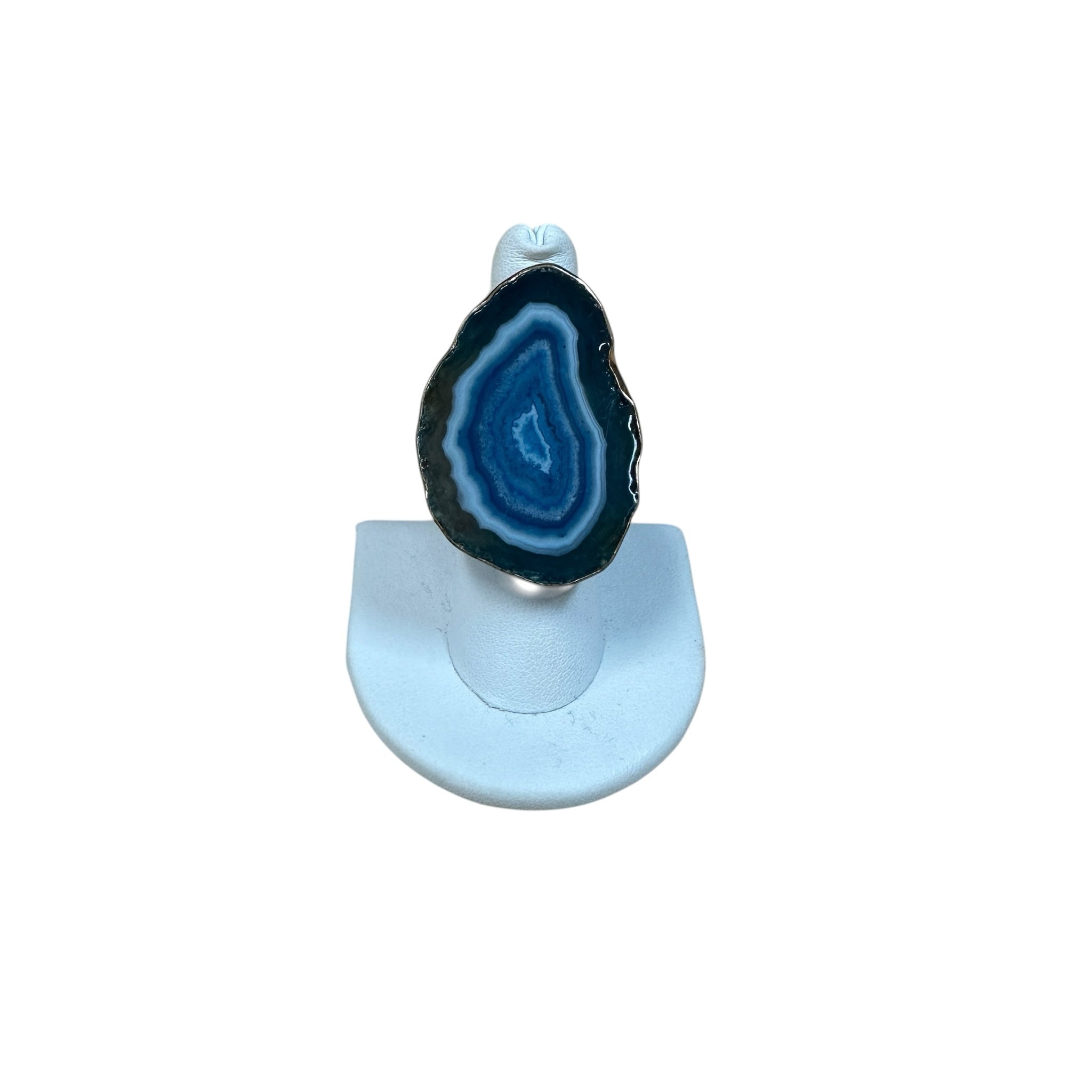 Charles Albert Blue Agate Slice Ring Size 7
