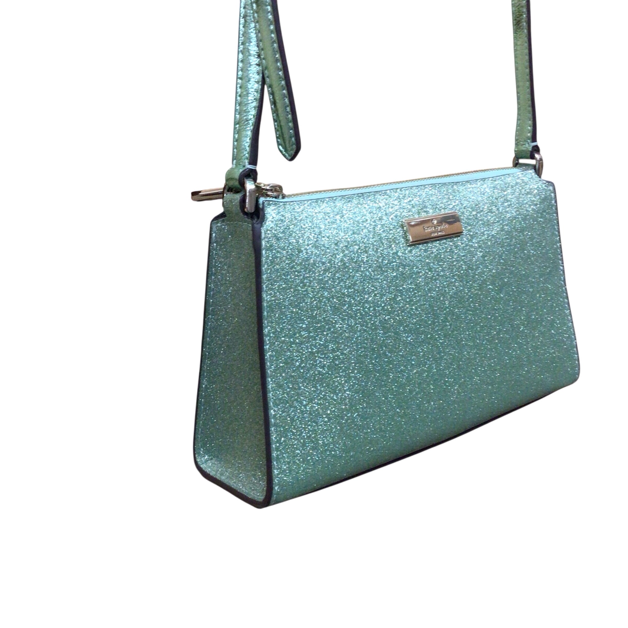 Kate Spade "Kenzie" Green Glitter Mini Crossbody Bag