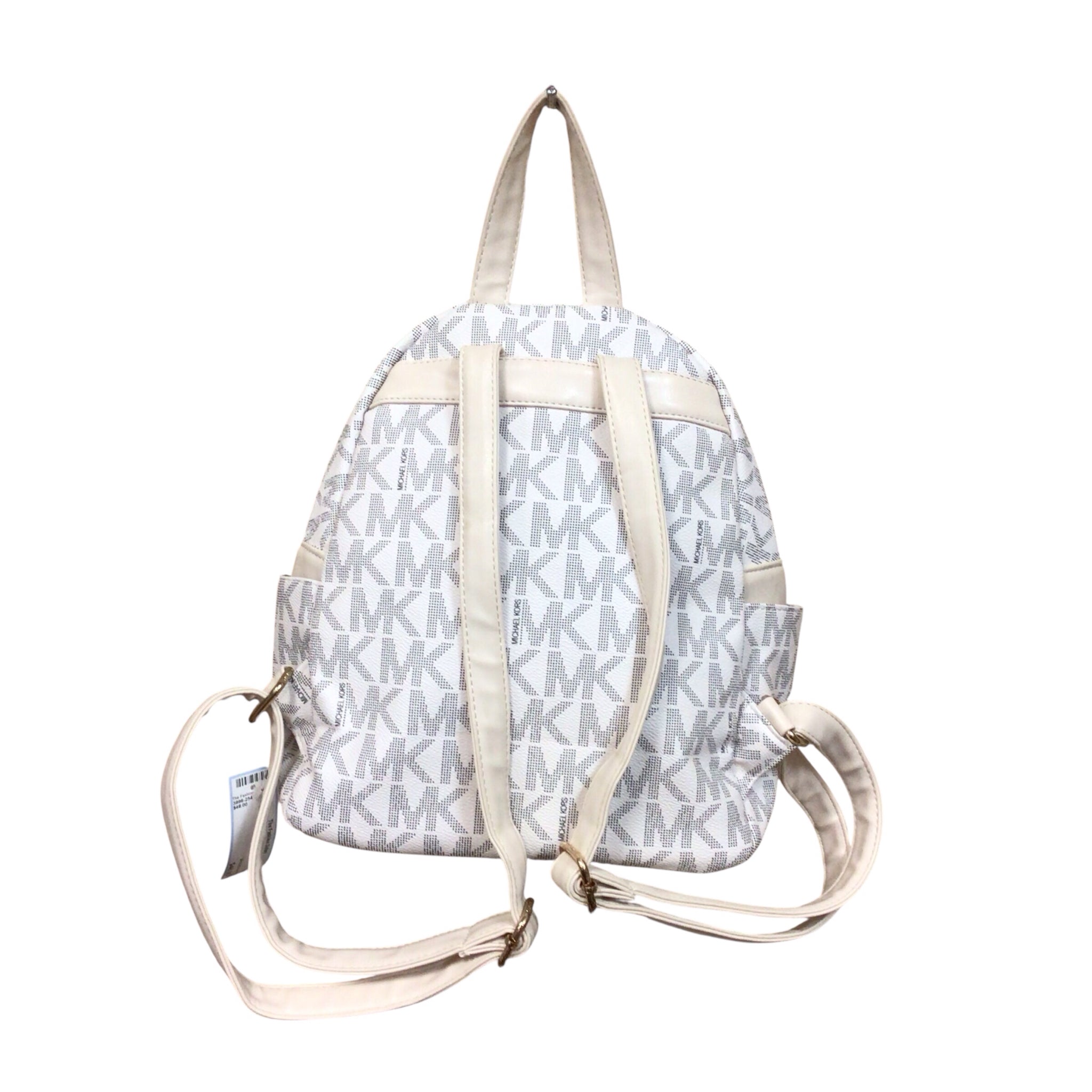 Michael Kors White Leather Signature Backpack