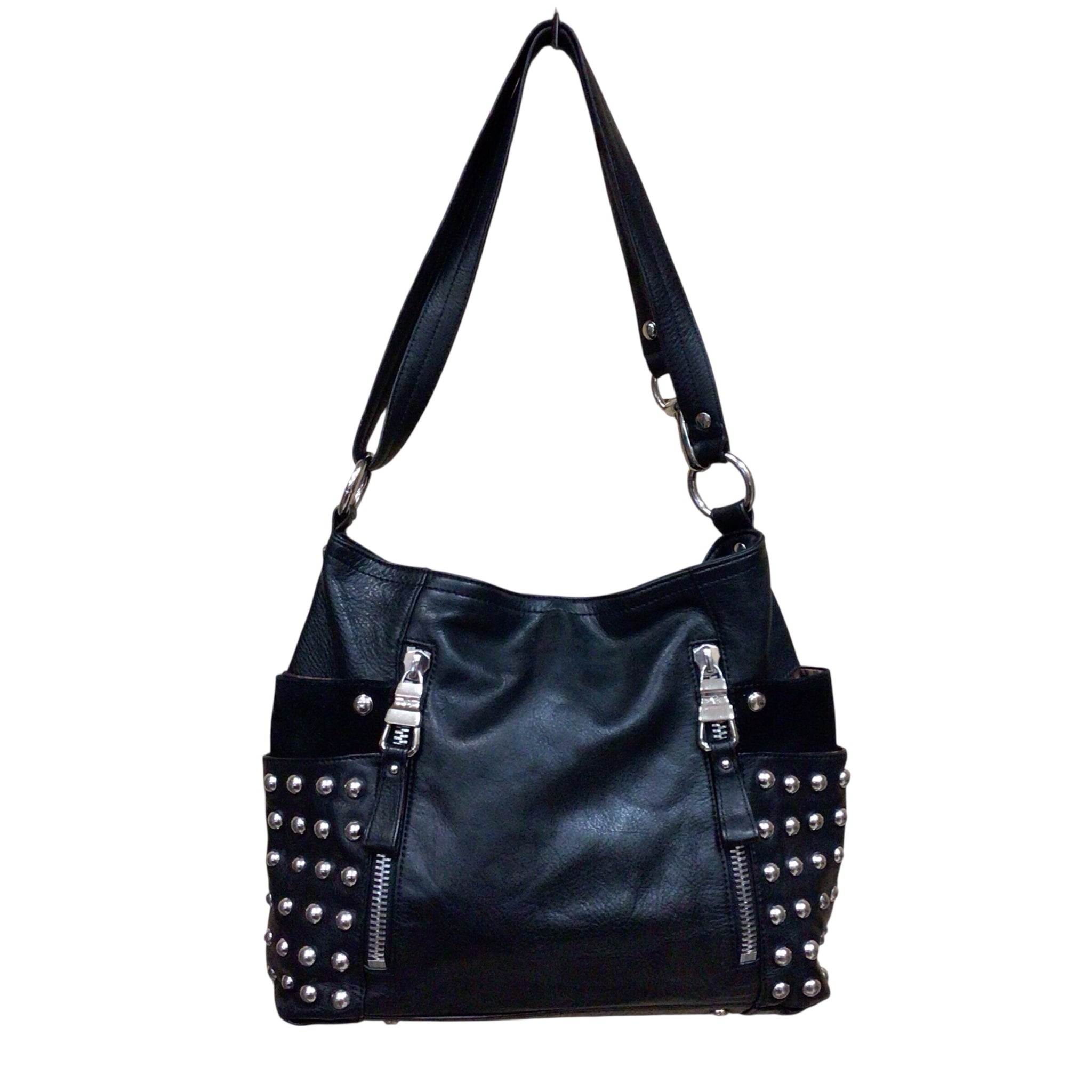 B Makowsky Black Leather Shoulder Bag