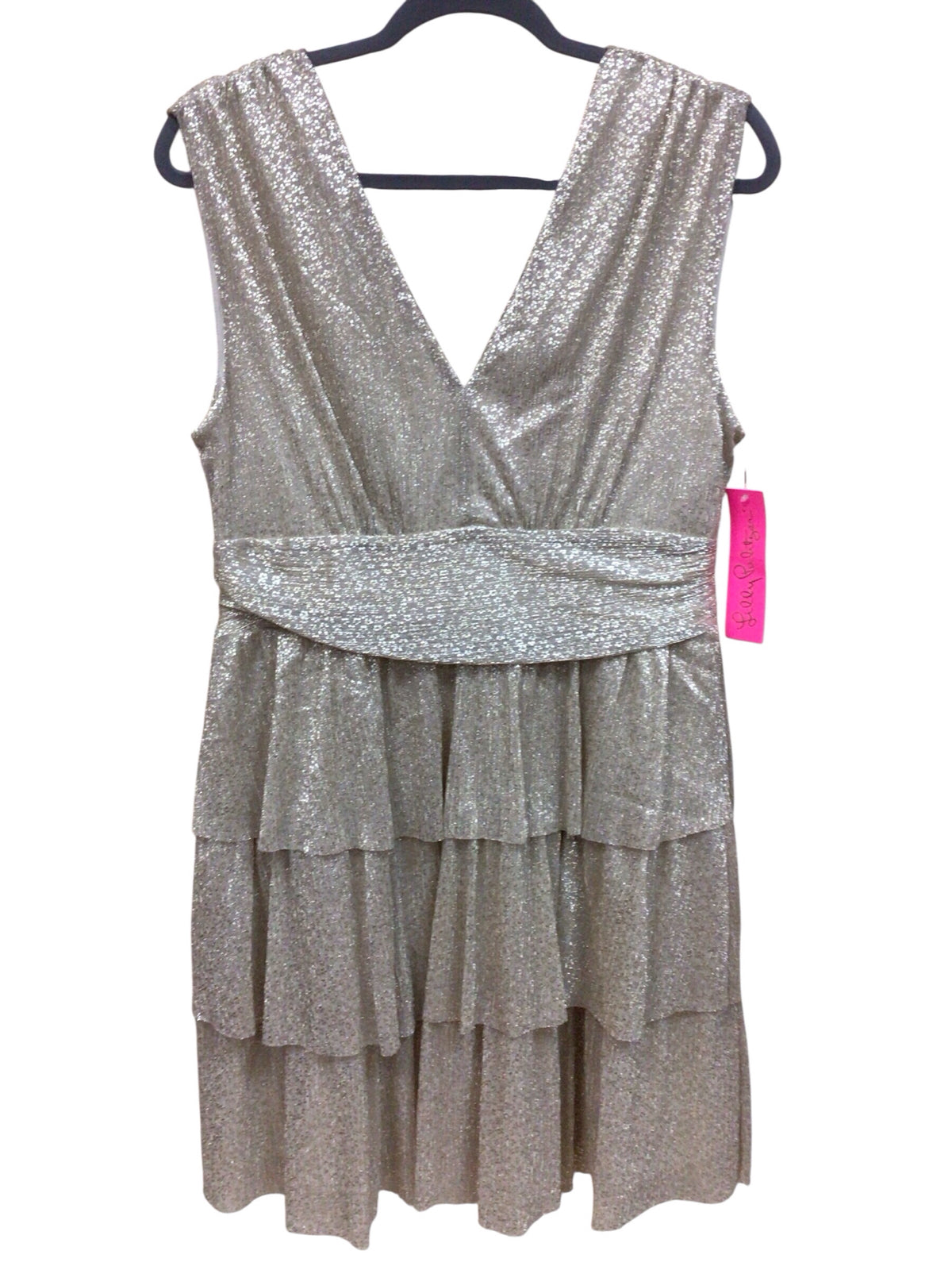 Lilly Pulitzer "Faye" Gold Metallic Sleeveless Dress Size Large NWT
