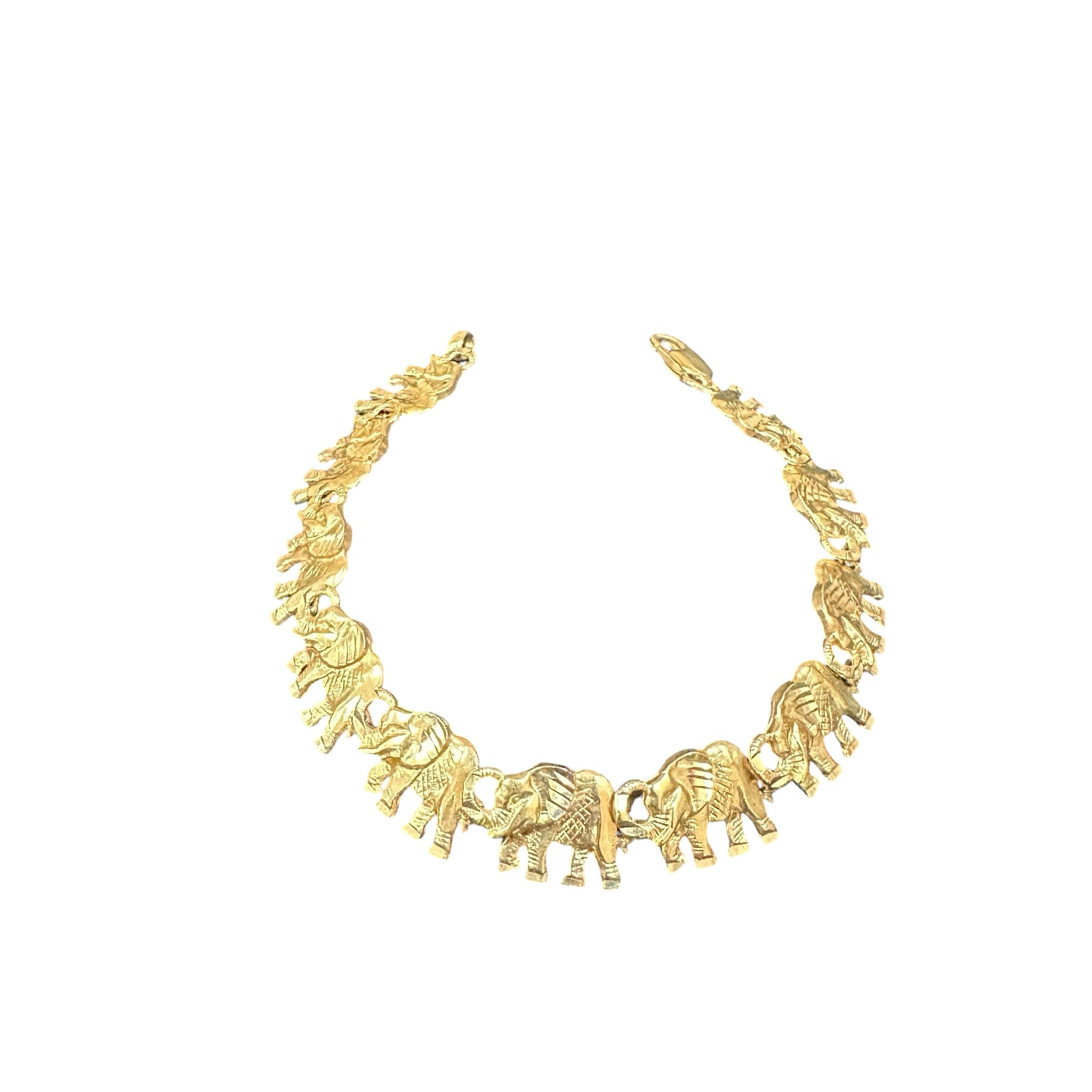 14K Gold Elephant Bracelet