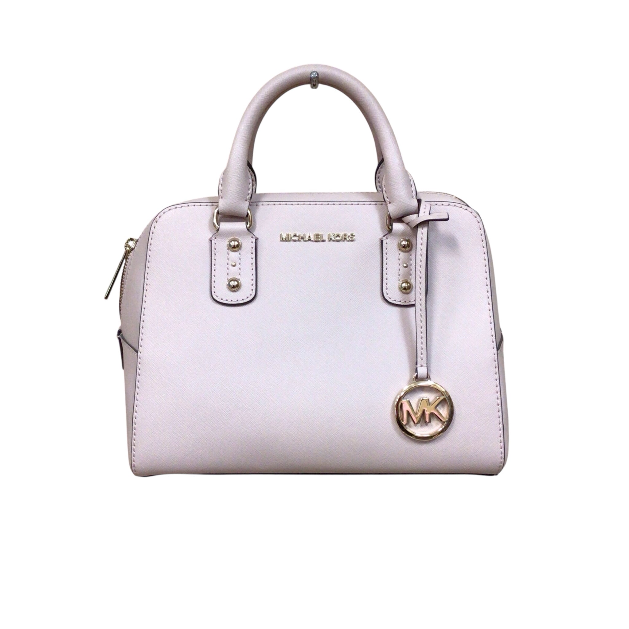 Michael Kors "Sandrine" Pink Saffiano Leather Satchel Crossbody Bag
