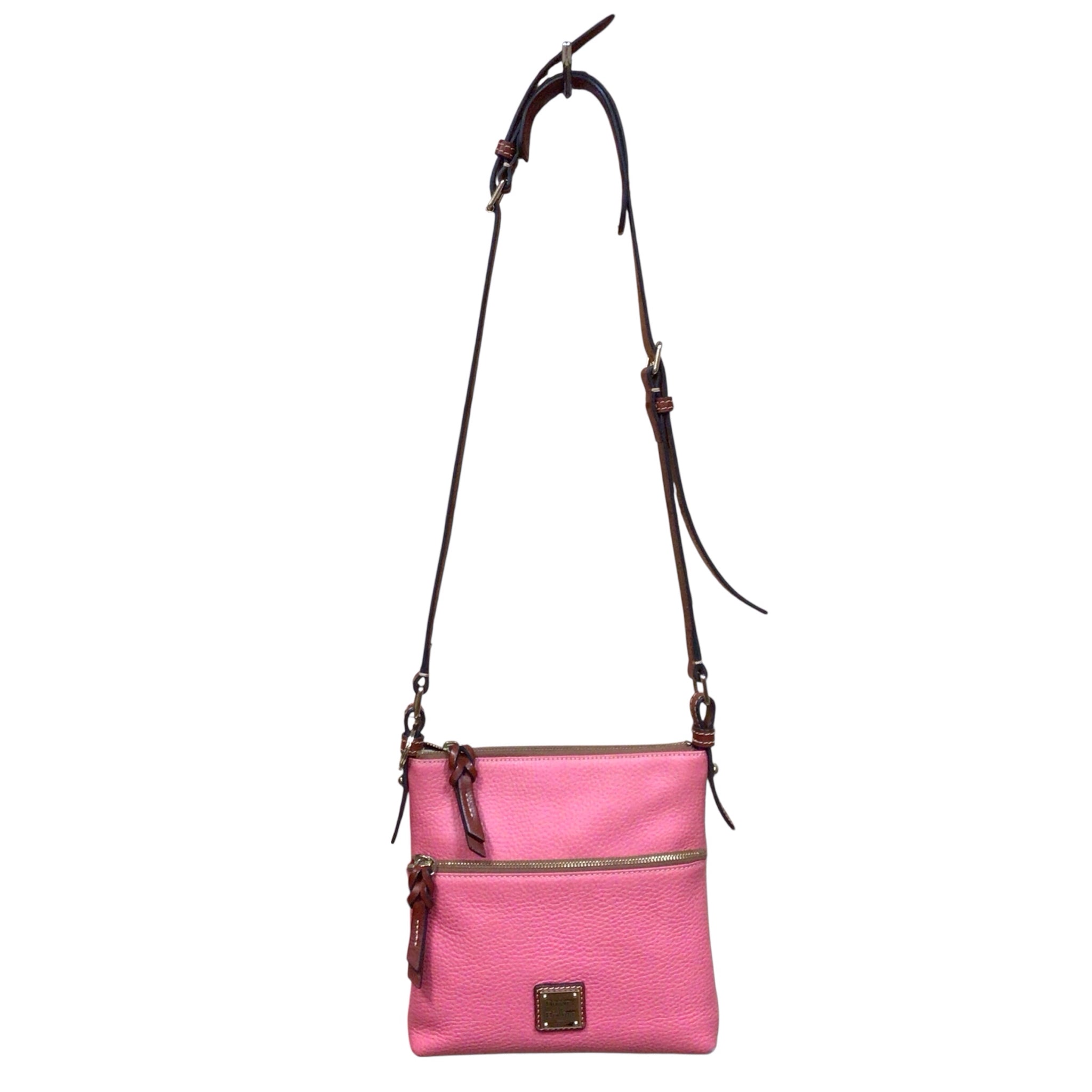 Dooney & Bourke Pink Pebbled Leather Crossbody Bag with Matching Coin Purse