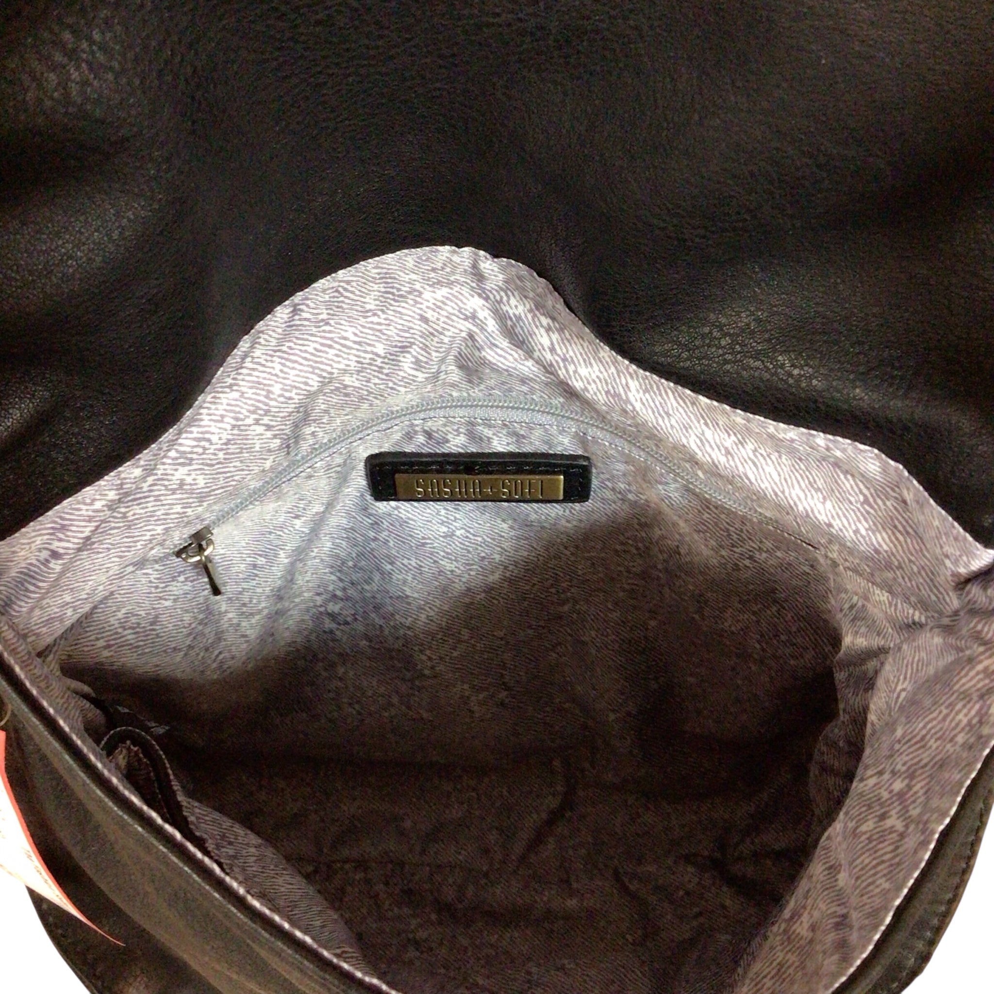 Sasha & Sofi Faux Leather Black Woven Crossbody