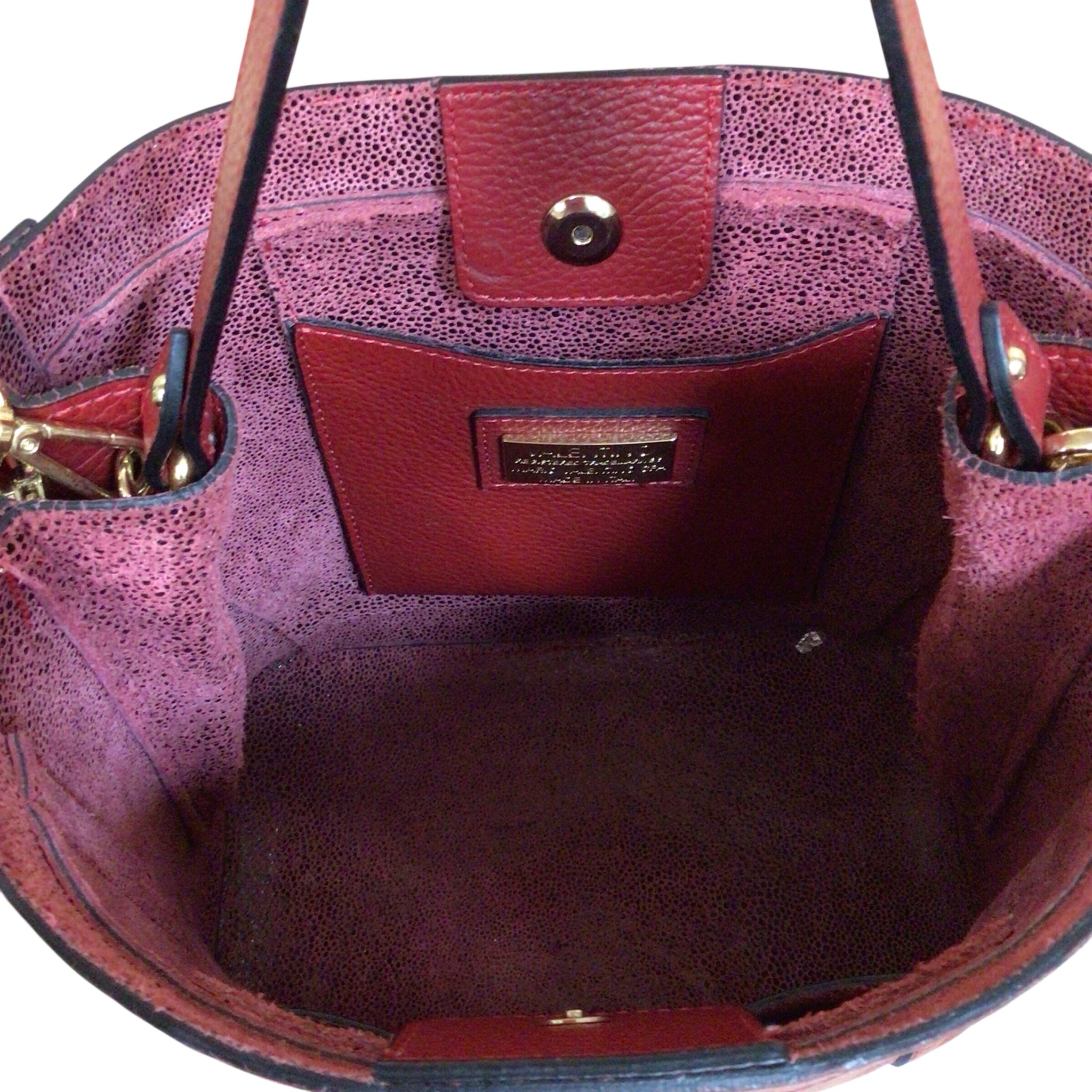 Mario Valentino "Callie" Red Italian Pebbled Leather Shoulder Crossbody Bag