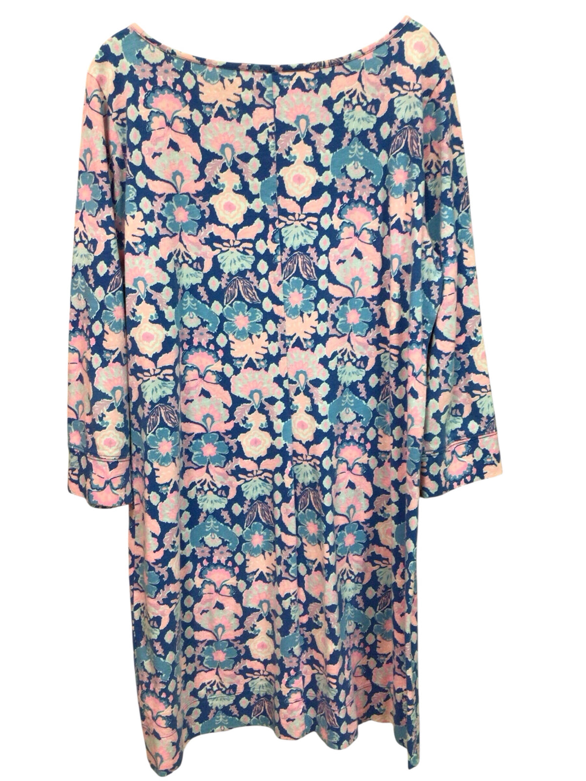 Lilly Pulitzer "Marlowe" 3/4 Sleeve Dress "Iris Blue Werk It" Size XL