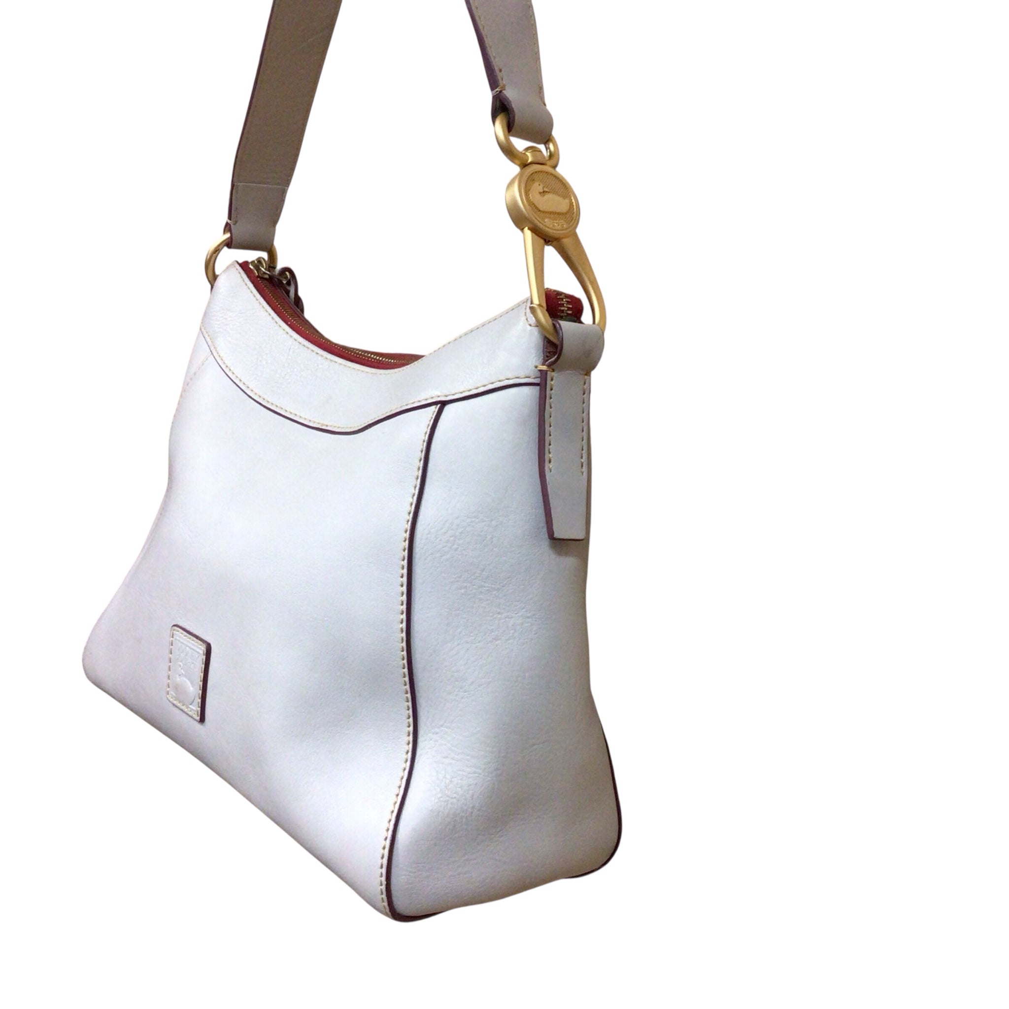Dooney & Bourke Vintage Gray Florentine Leather Shoulder Bag