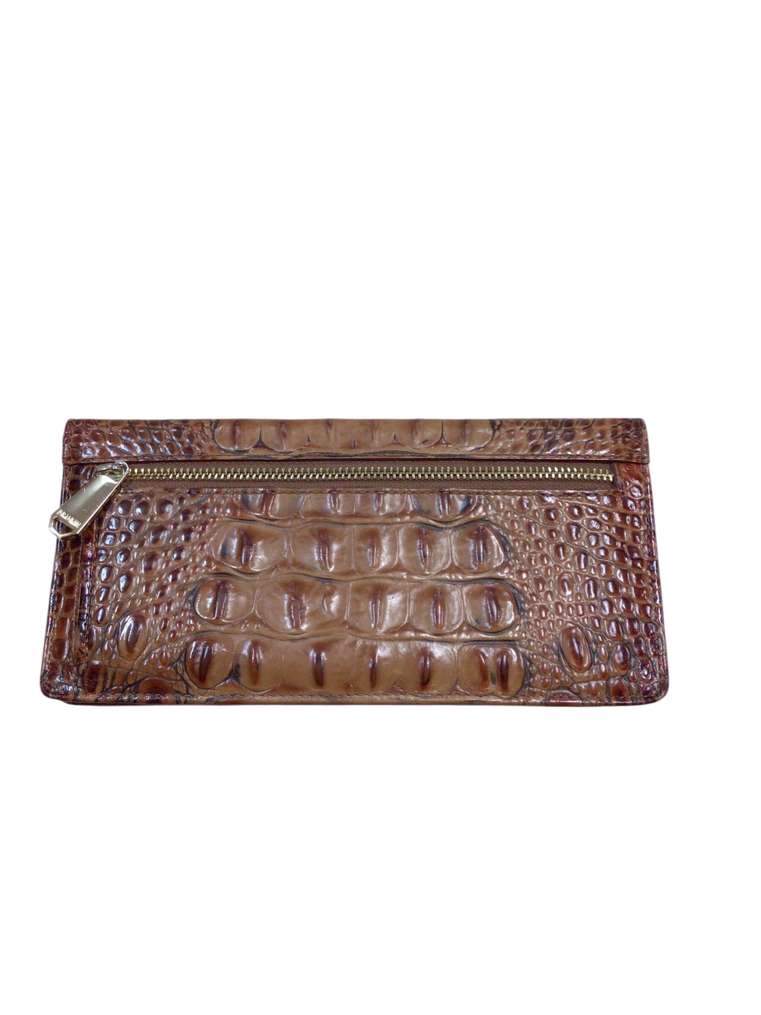 Brahmin "Ady" Pecan Melbourne Croc-Embossed Leather Bi-Fold Wallet