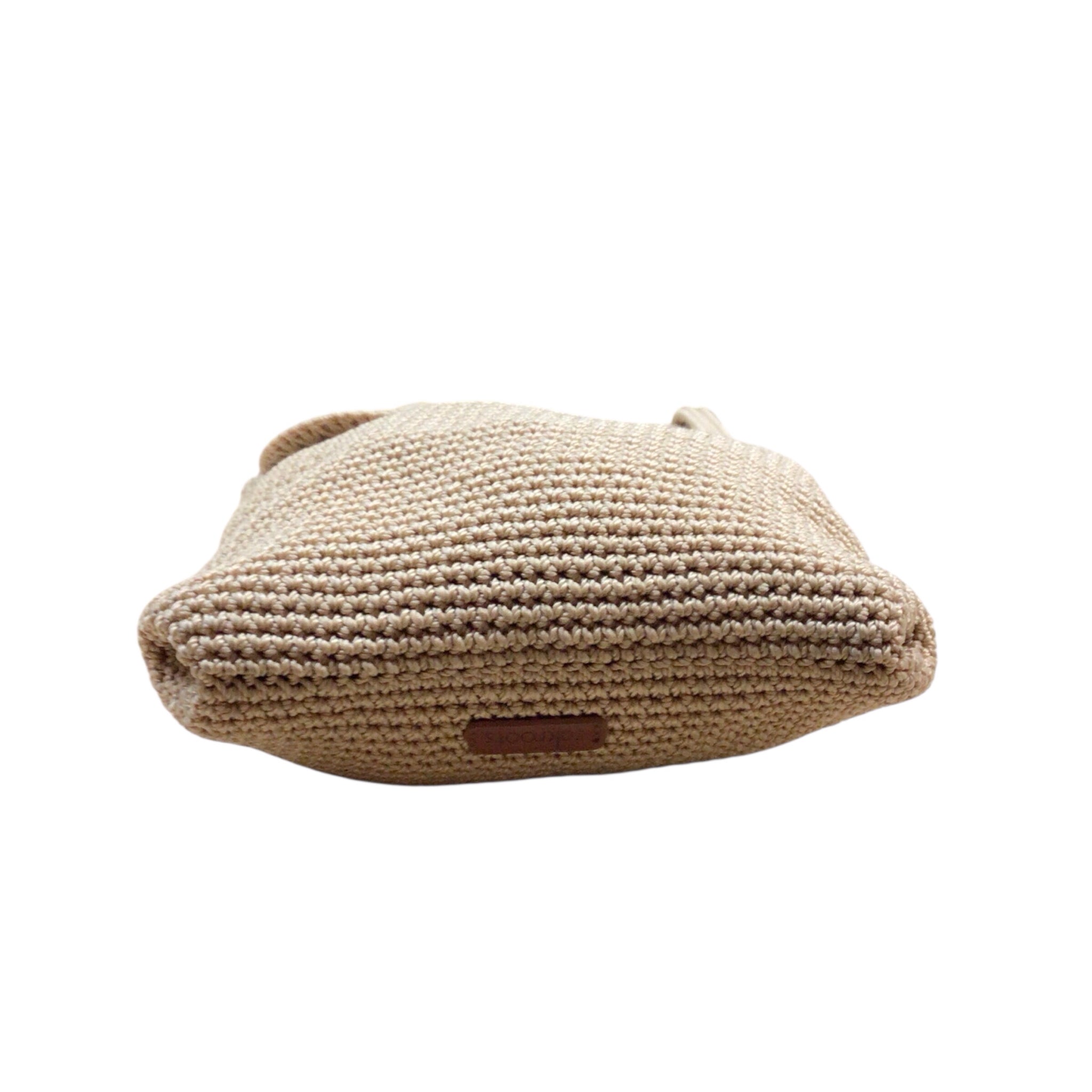 Sakroots Crochet Tan Crossbody Bag with Owl on Front