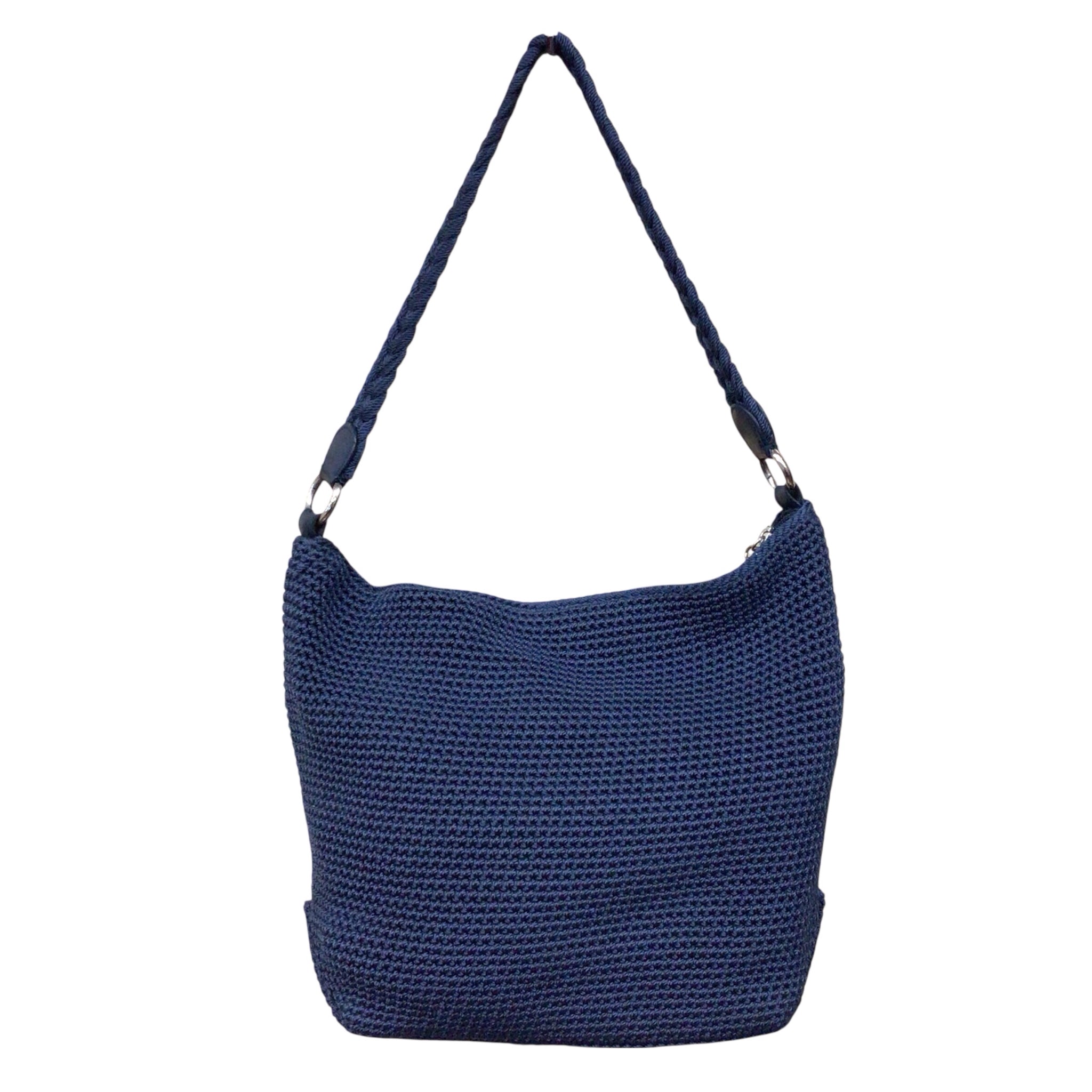 Lina Navy Crocheted Shoulder Bag