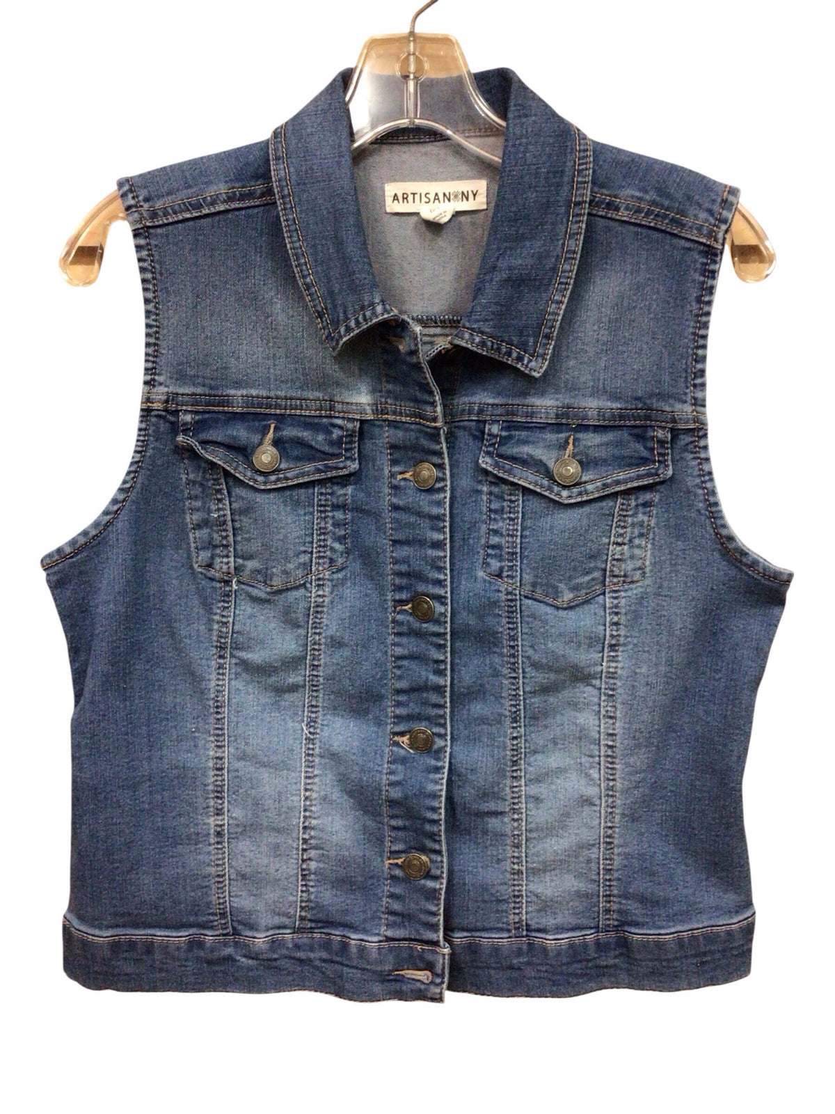 Artisan NY Sleeveless Denim Vest Size Large