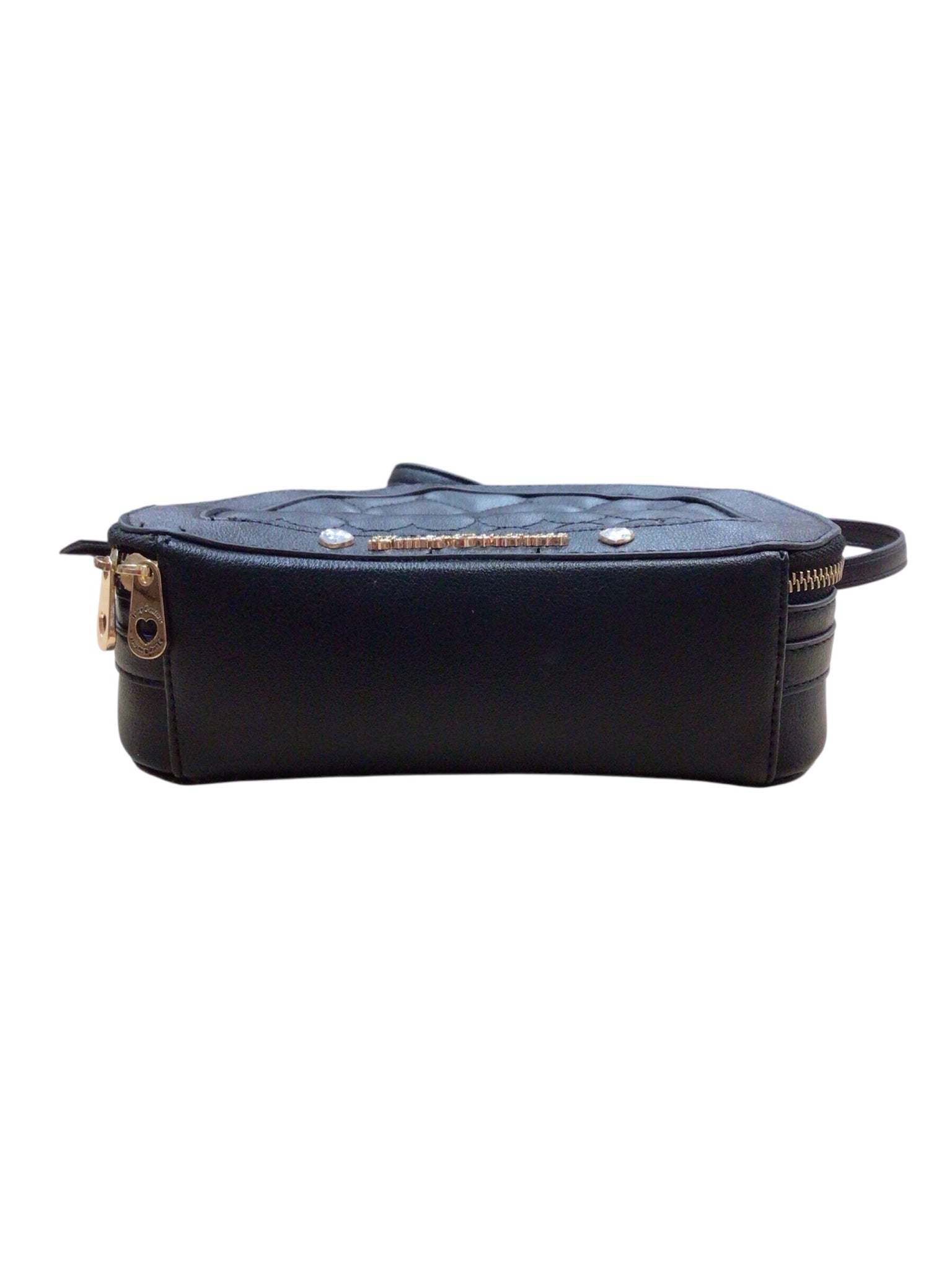 Juicy Couture Black Faux-Leather Dome Satchel Crossbody Bag