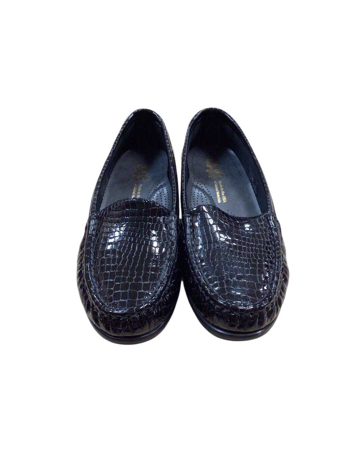 SAS Simplify Everyday Black Croc Loafer Size 7 (Narrow)