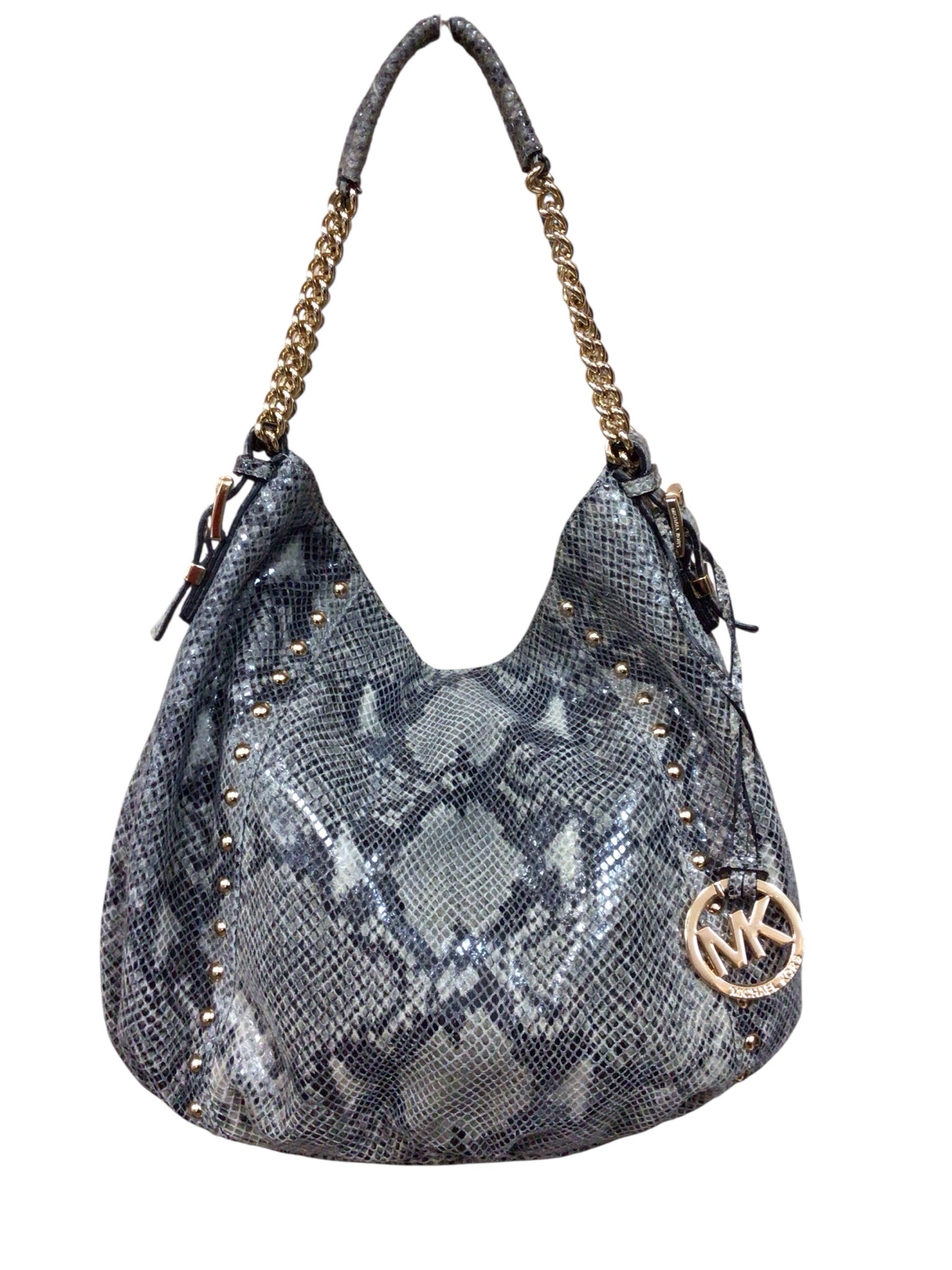 Michael Kors Snake Print Gray Shoulder Bag