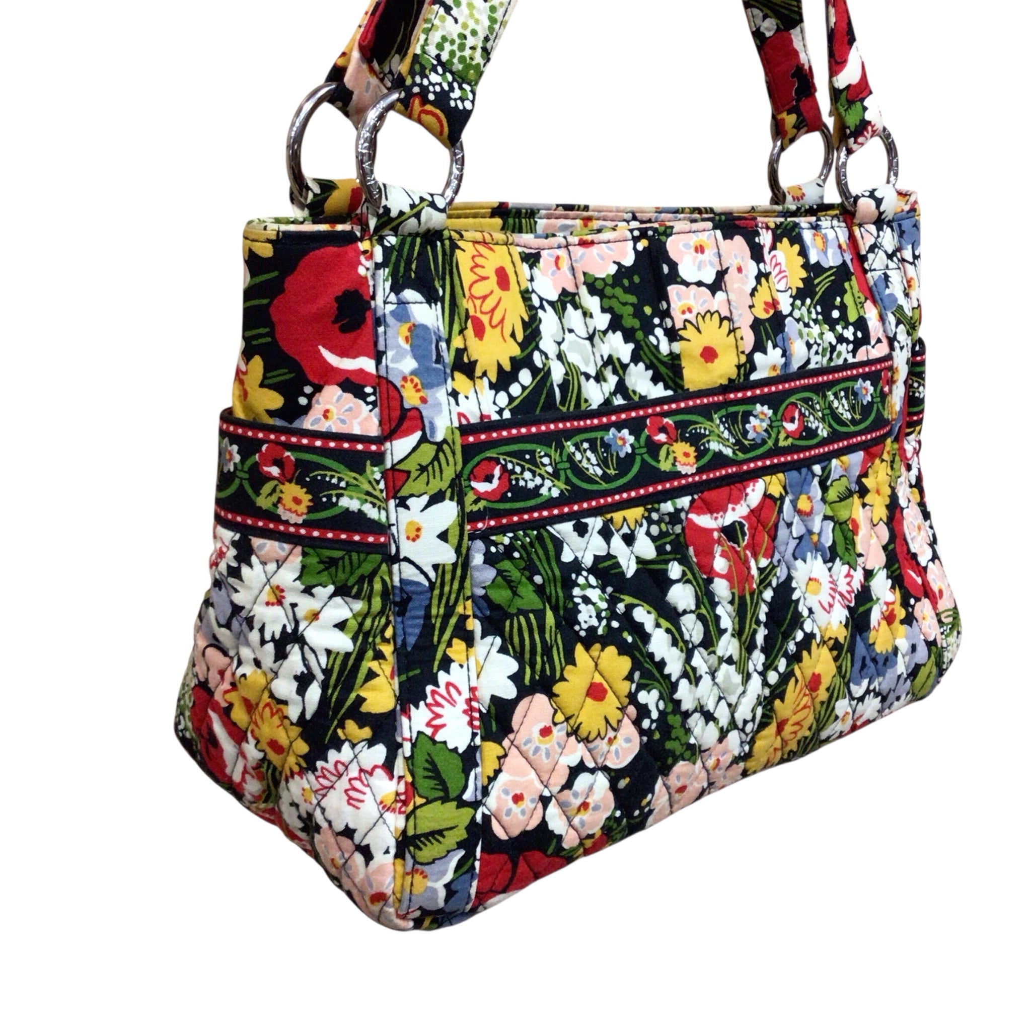 Vera Bradley Retired "Poppy Fields" Quilted Tote Shoulder Bag