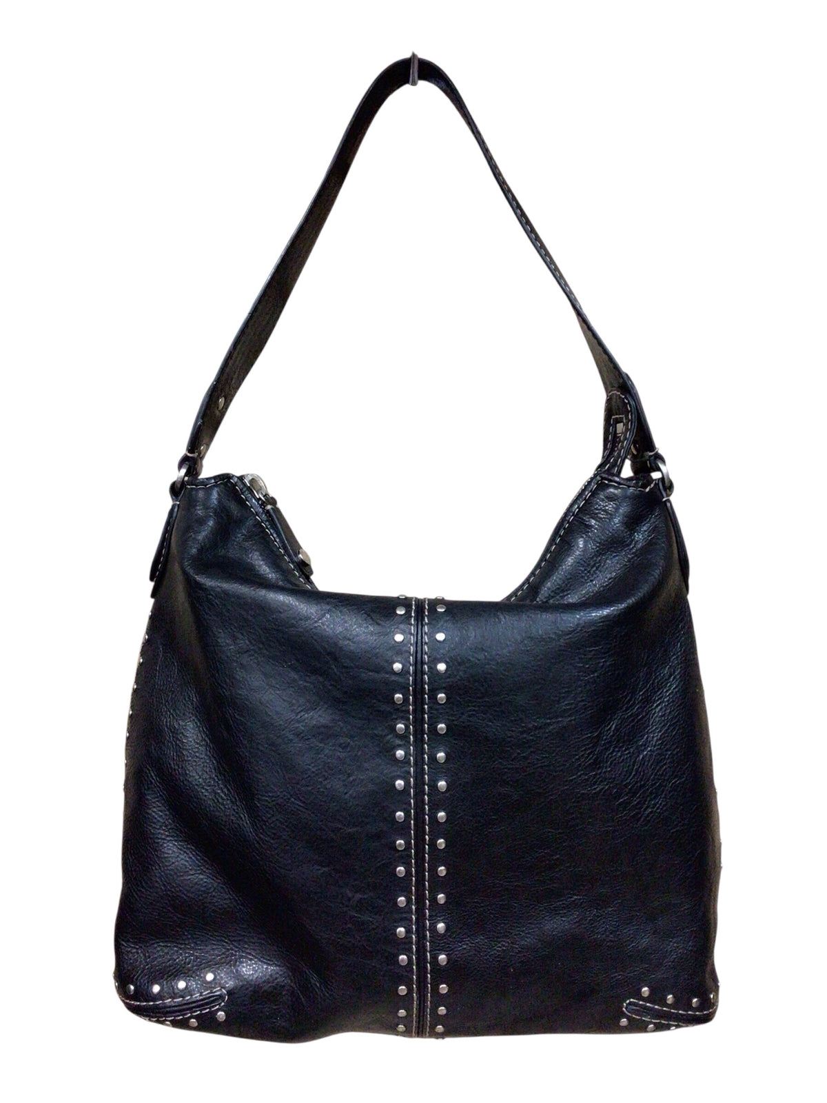 Michael Kors "Astor" Black Leather Studded Hobo Shoulder Bag