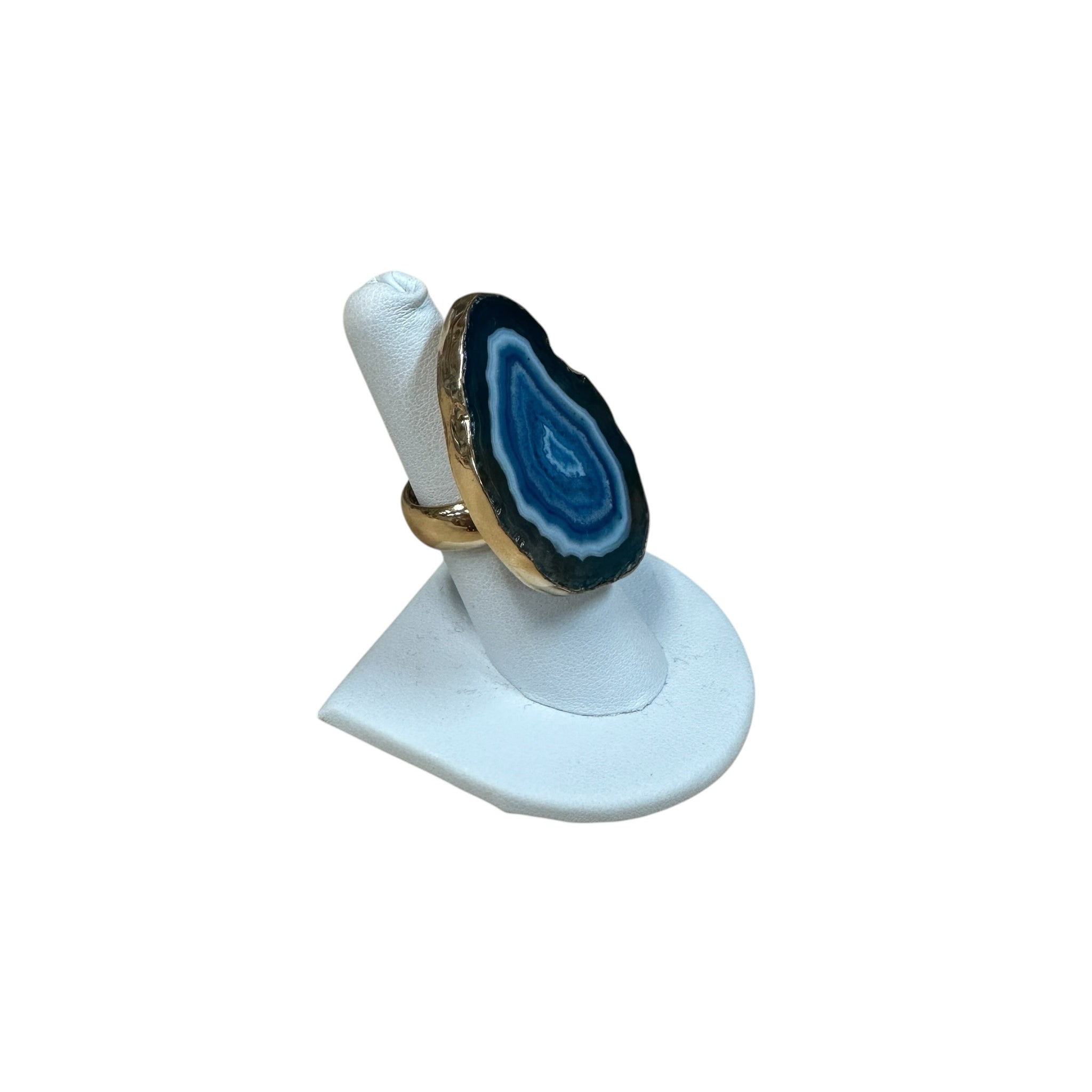 Charles Albert Blue Agate Slice Ring Size 7