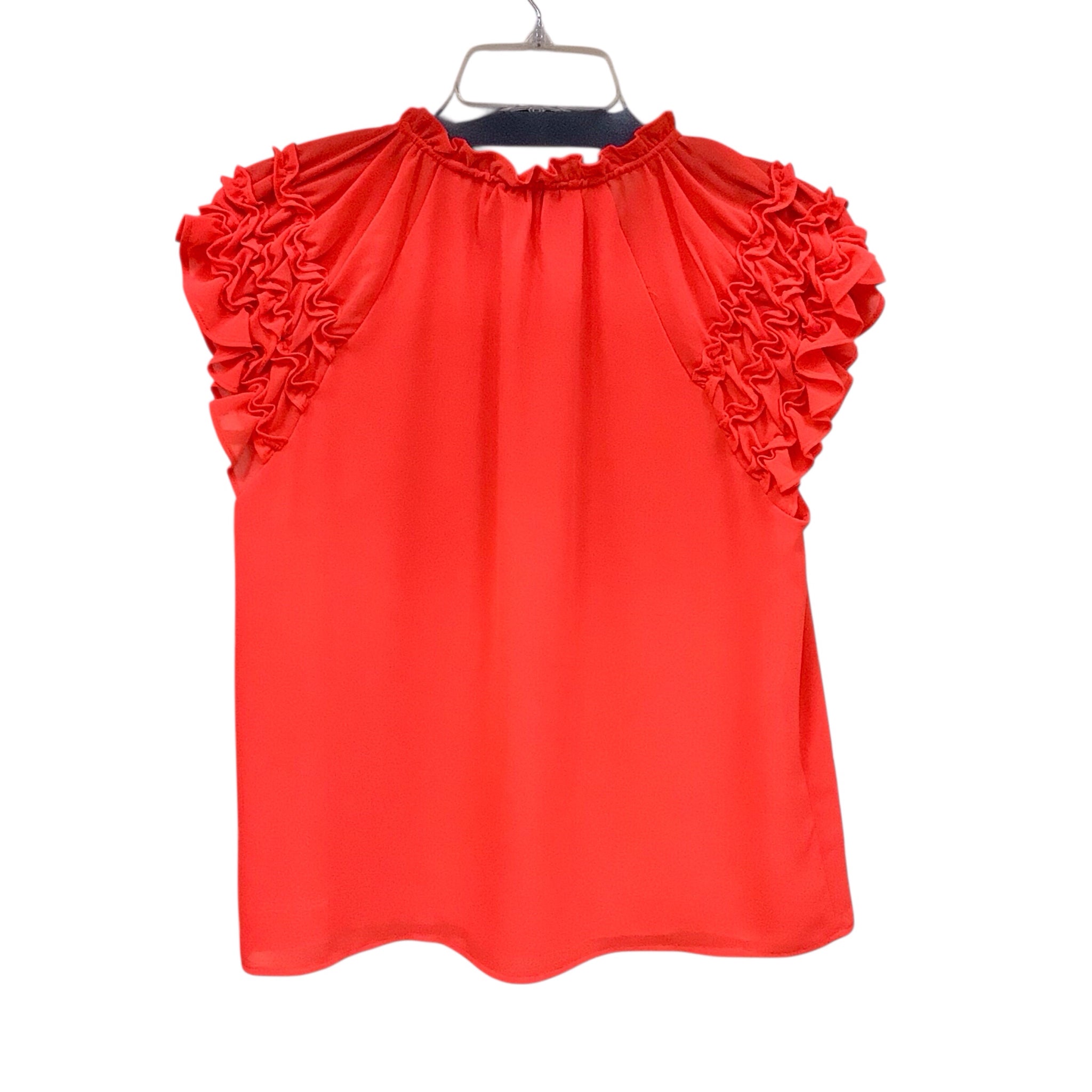 CeCe Red Short Sleeve Top Size Petite Medium