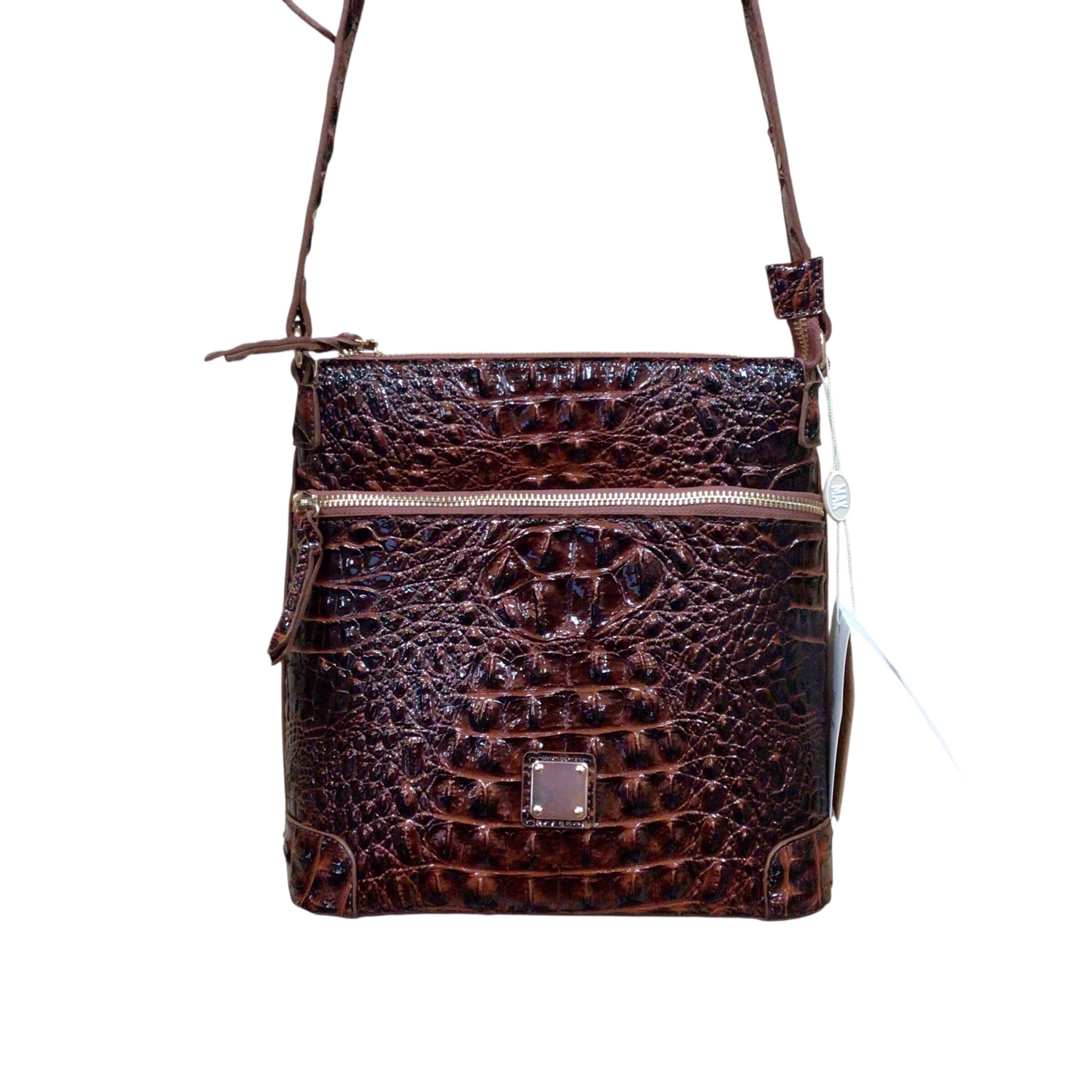 Mak Wear Brown Vegan Leather Crossbody Bag