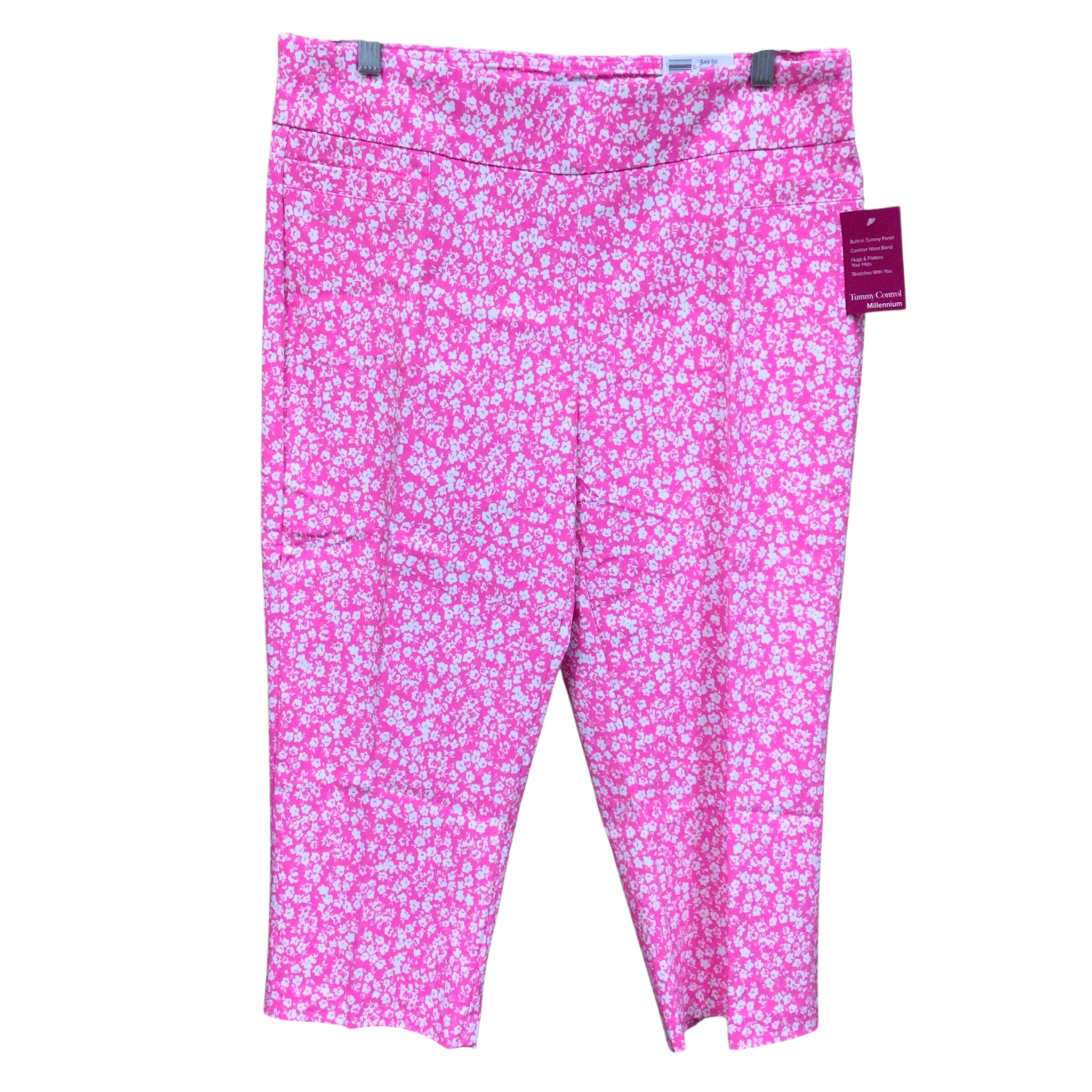 Kim Rogers Pink & White Pants Size 14 NWT
