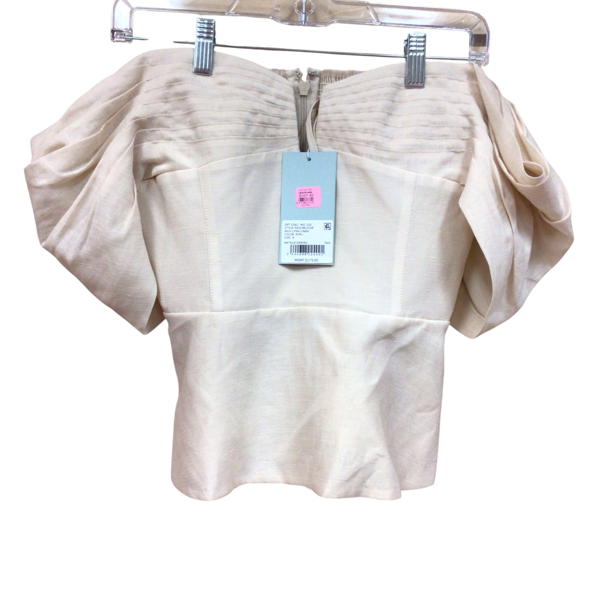 Antonio Melani Beige Short Sleeve Top Size Medium NWT
