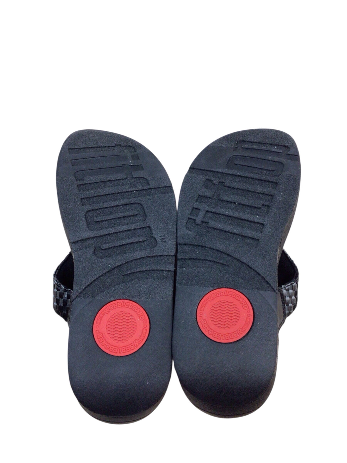 FitFlops "Lulu Silky Weave" Black Sandals Size 8