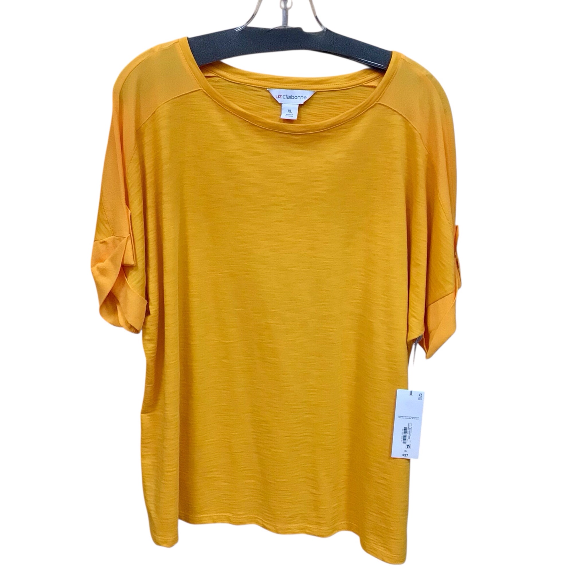 Liz Claiborne Yellow Short Sleeve Top Size XL NWT