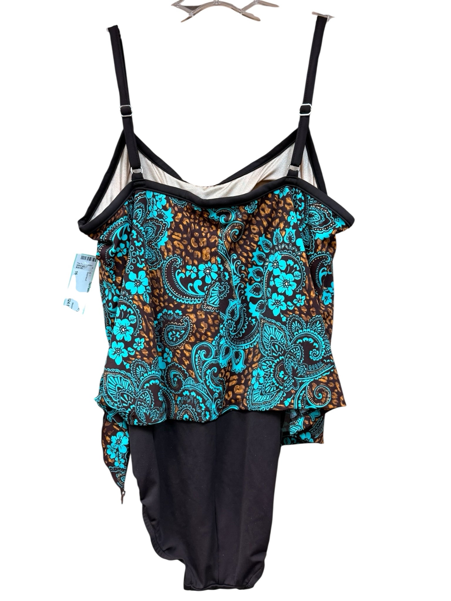 Maxine Brown & Teal One Piece Swimsuit Size 16