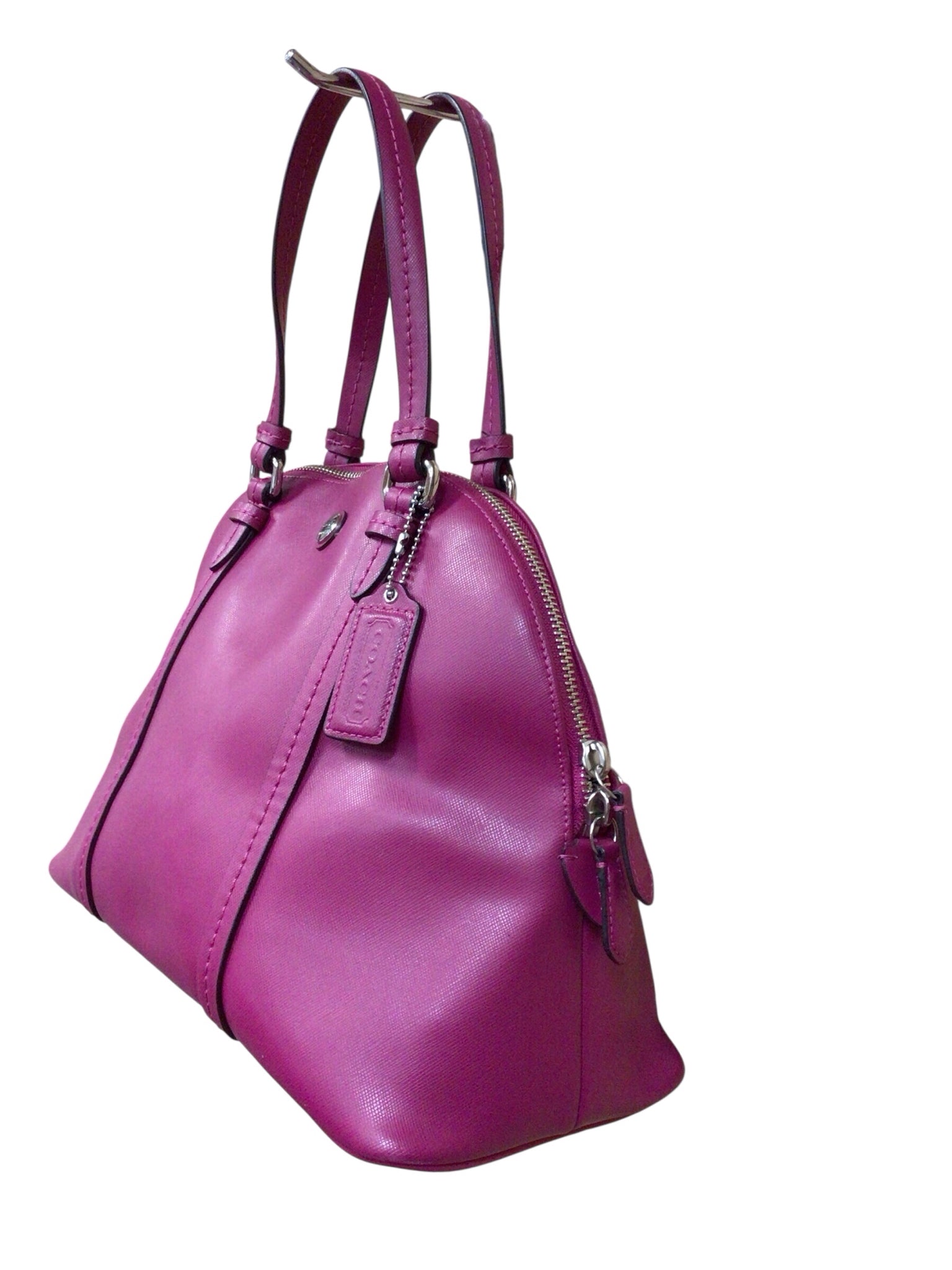 Coach F25671 "Peyton" Fuscia Leather Satchel