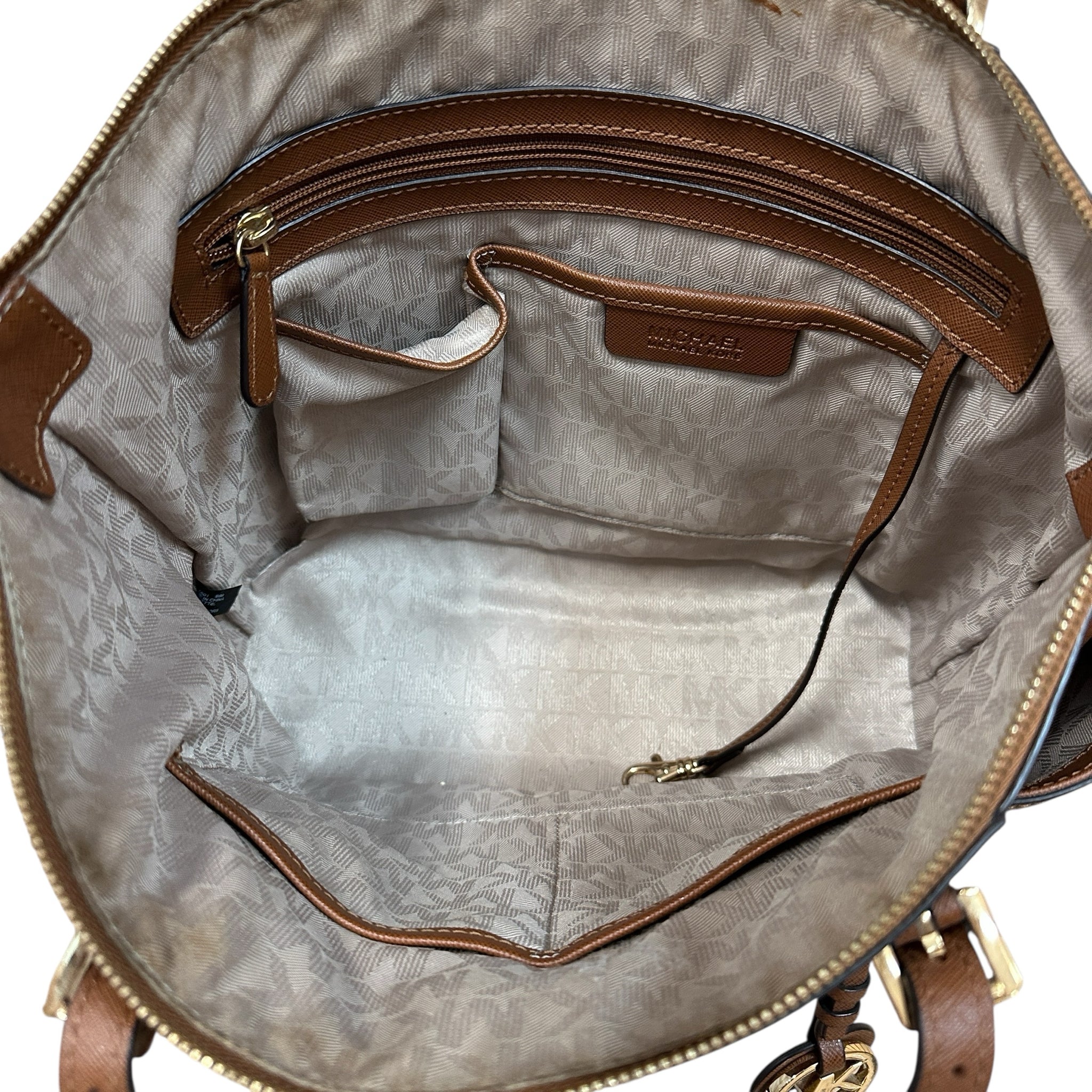 Michael Kors "Jet Set" Brown Leather Tote Bag