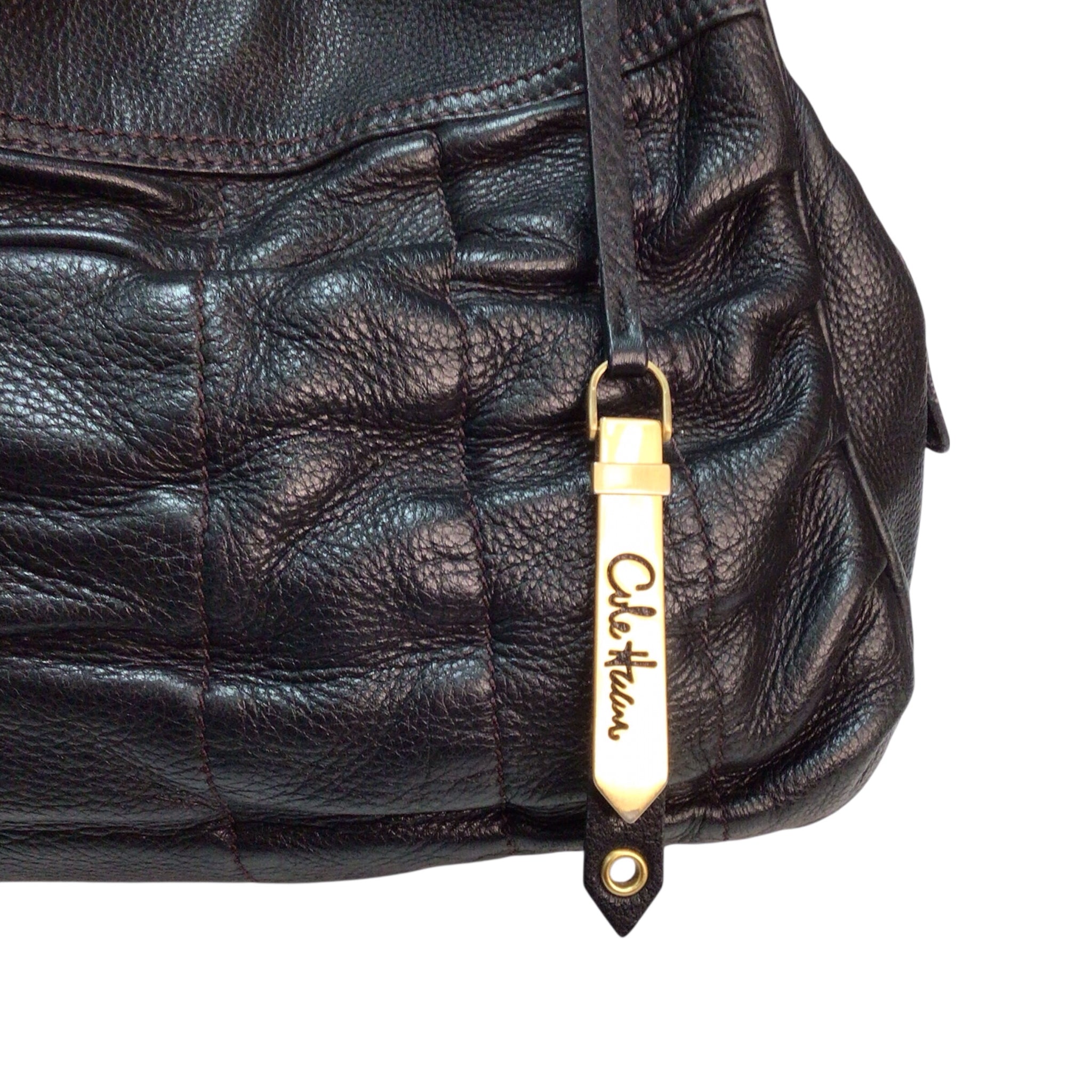Cole Haan Black Leather Duffle Purse